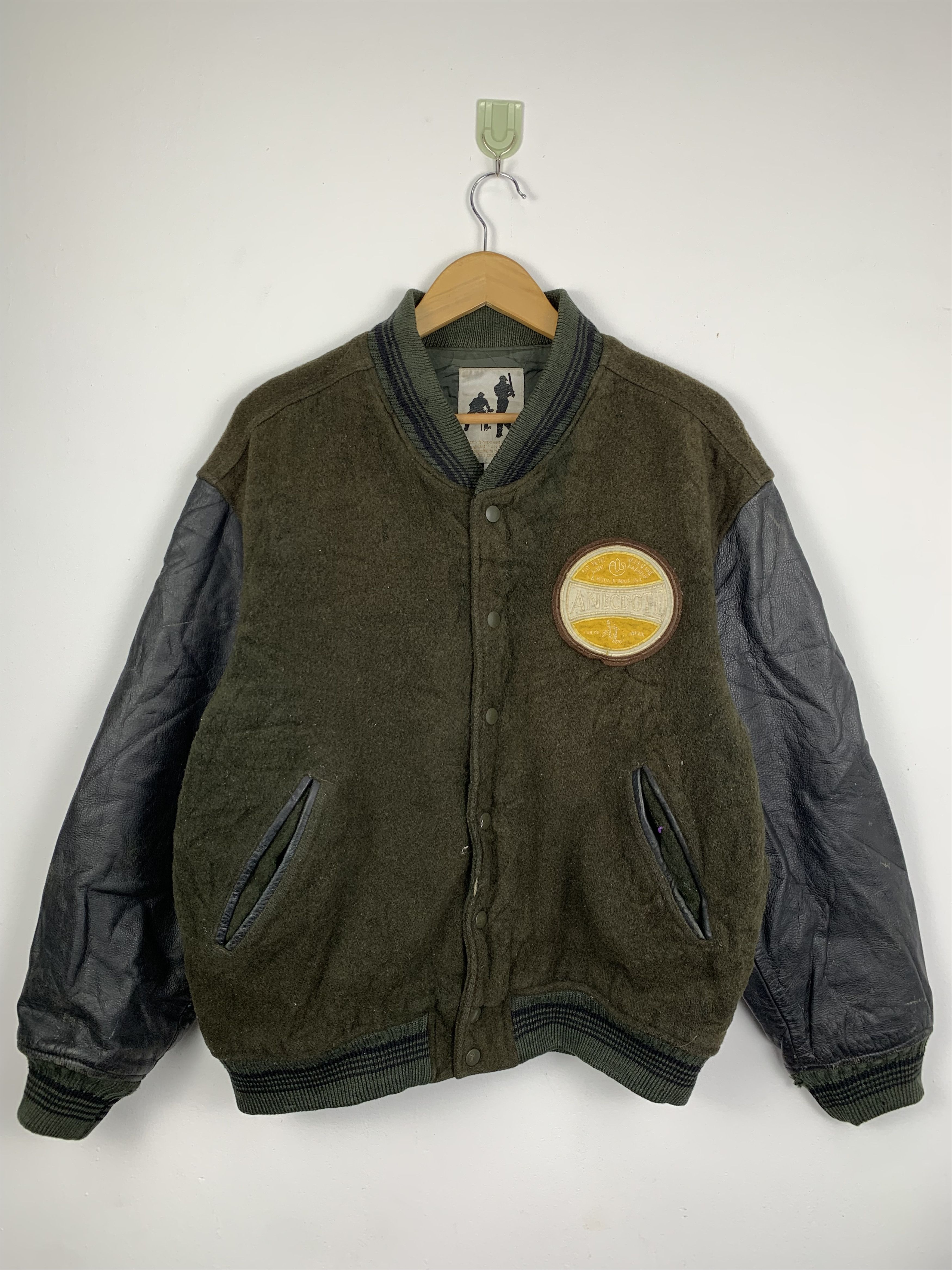 Vintage Vintage ANECDOTE Leather Sleeve Varsity Jacket J0462 Size US L / EU 52-54 / 3 - 2 Thumbnail