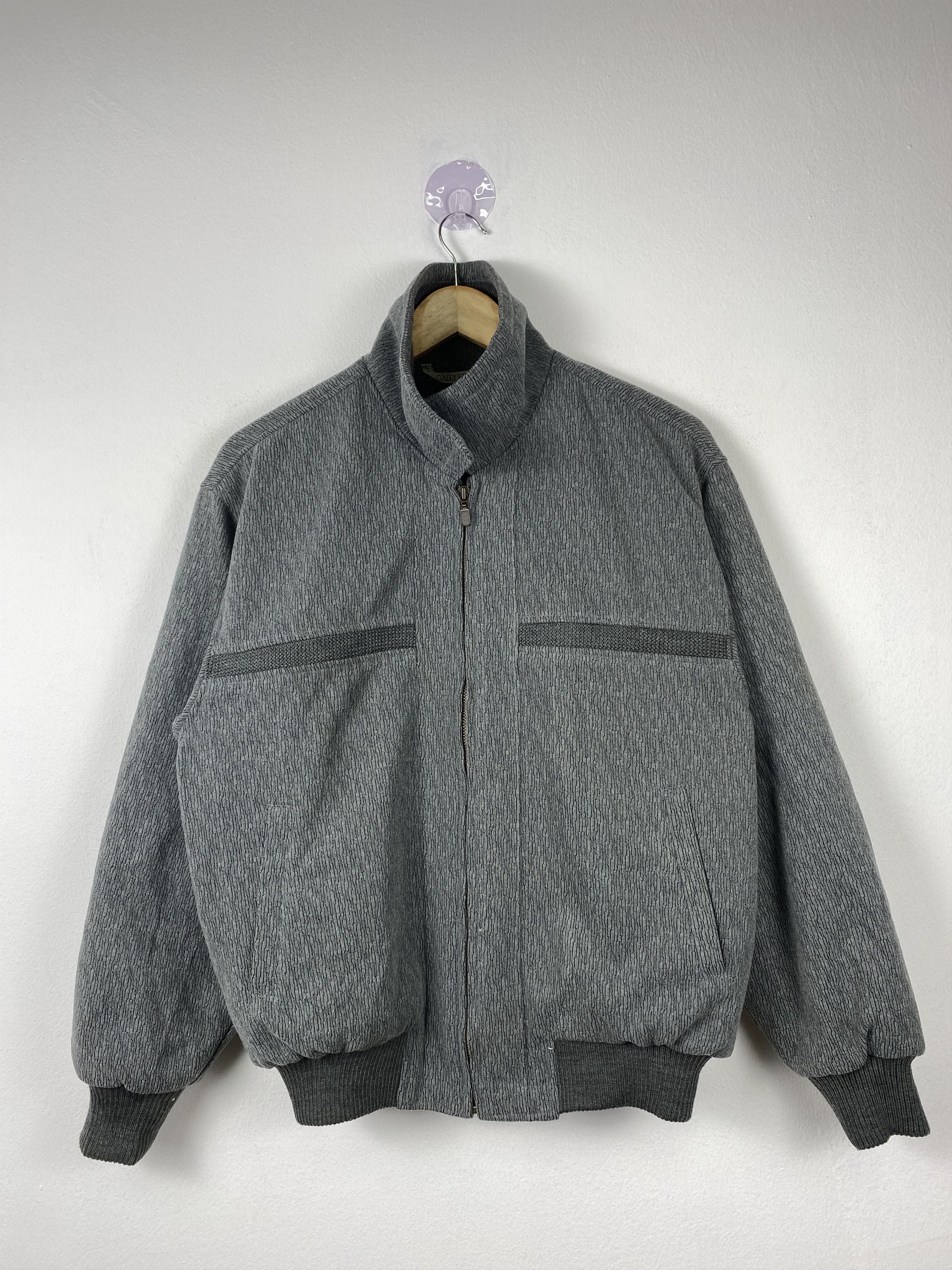 image of Vintage Gaily Life Zip Up Wool Sherpa Lining Jacket in Dark Gray, Men's (Size Medium)