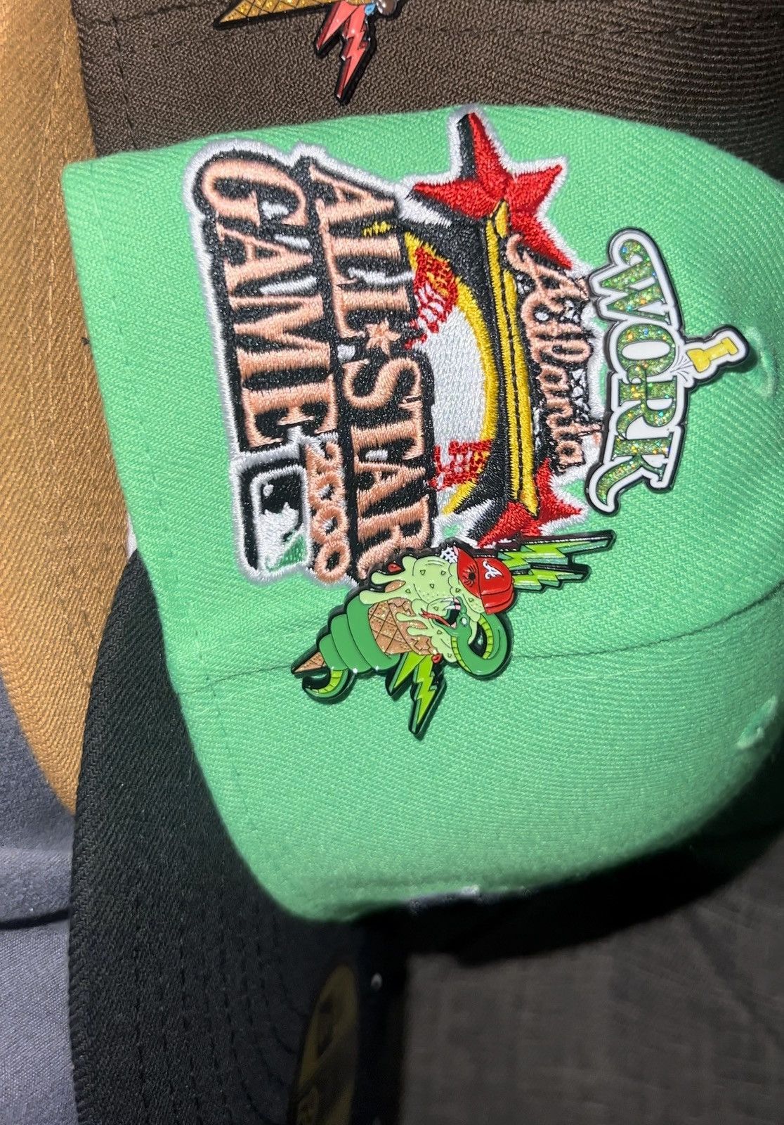 Hat Club × MyFitteds Cap-A-Holics FREE BIG SLIME 🍦⚡️ Atlanta Braves Fitted Hat Pin Size ONE SIZE - 12 Thumbnail