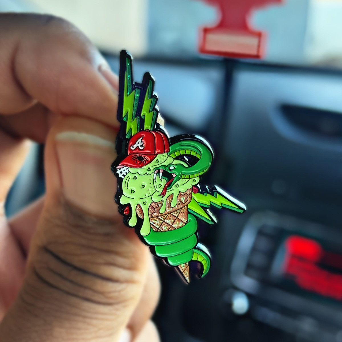 Hat Club × MyFitteds Cap-A-Holics FREE BIG SLIME 🍦⚡️ Atlanta Braves Fitted Hat Pin Size ONE SIZE - 4 Thumbnail