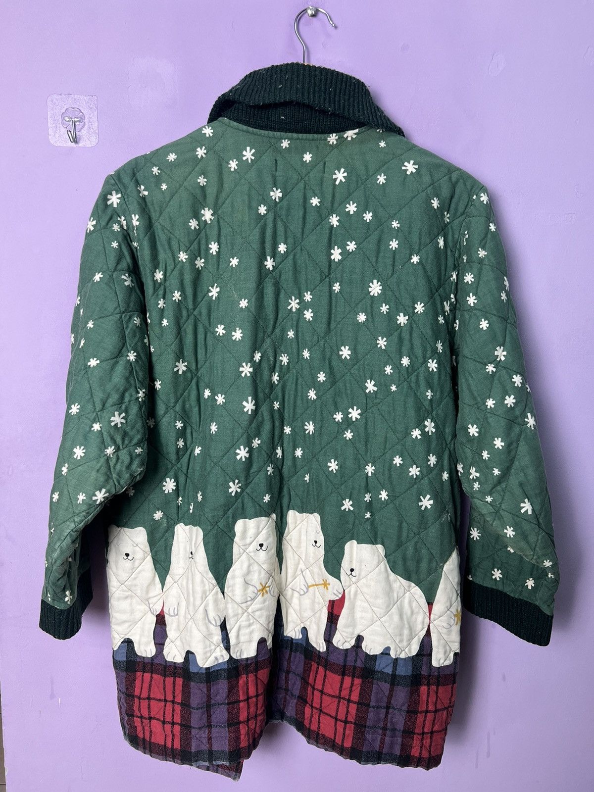 Japanese Brand 🔥Distressed Vintage Elle Chante Bear Quilted Jacket Size US M / EU 48-50 / 2 - 7 Thumbnail