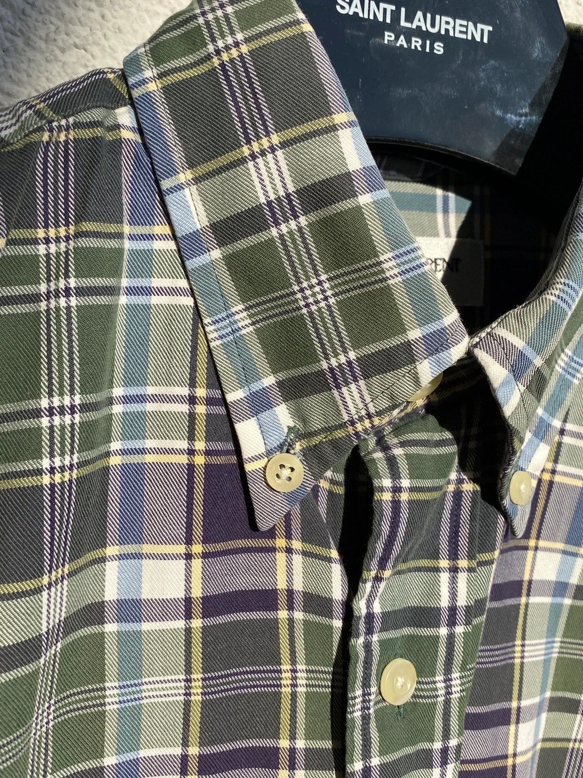 Yves Saint Laurent Summer YSL Shirt Cotton Green Check Yves Saint Laurent Shirt Size US S / EU 44-46 / 1 - 17 Thumbnail