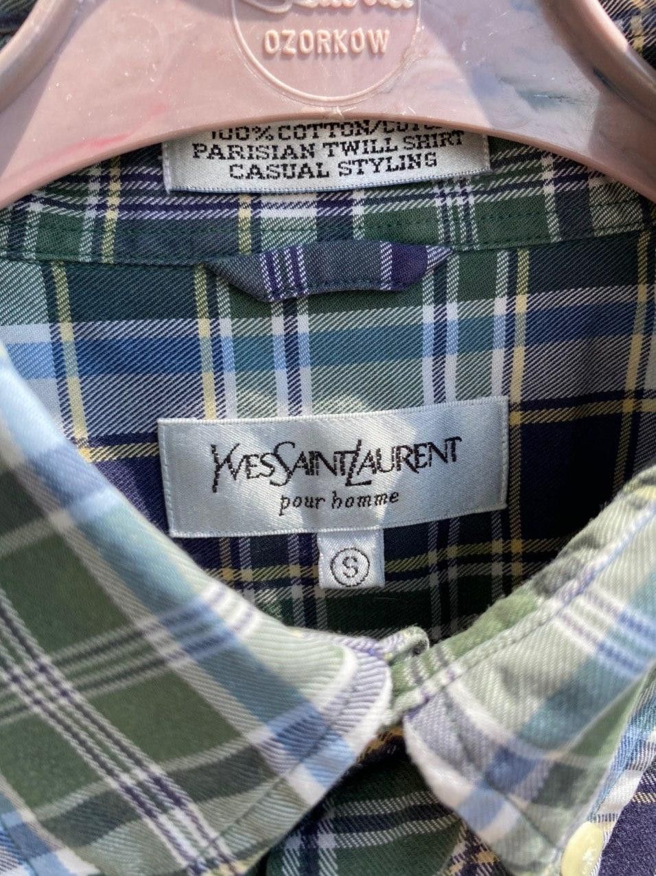 Yves Saint Laurent Summer YSL Shirt Cotton Green Check Yves Saint Laurent Shirt Size US S / EU 44-46 / 1 - 5 Thumbnail