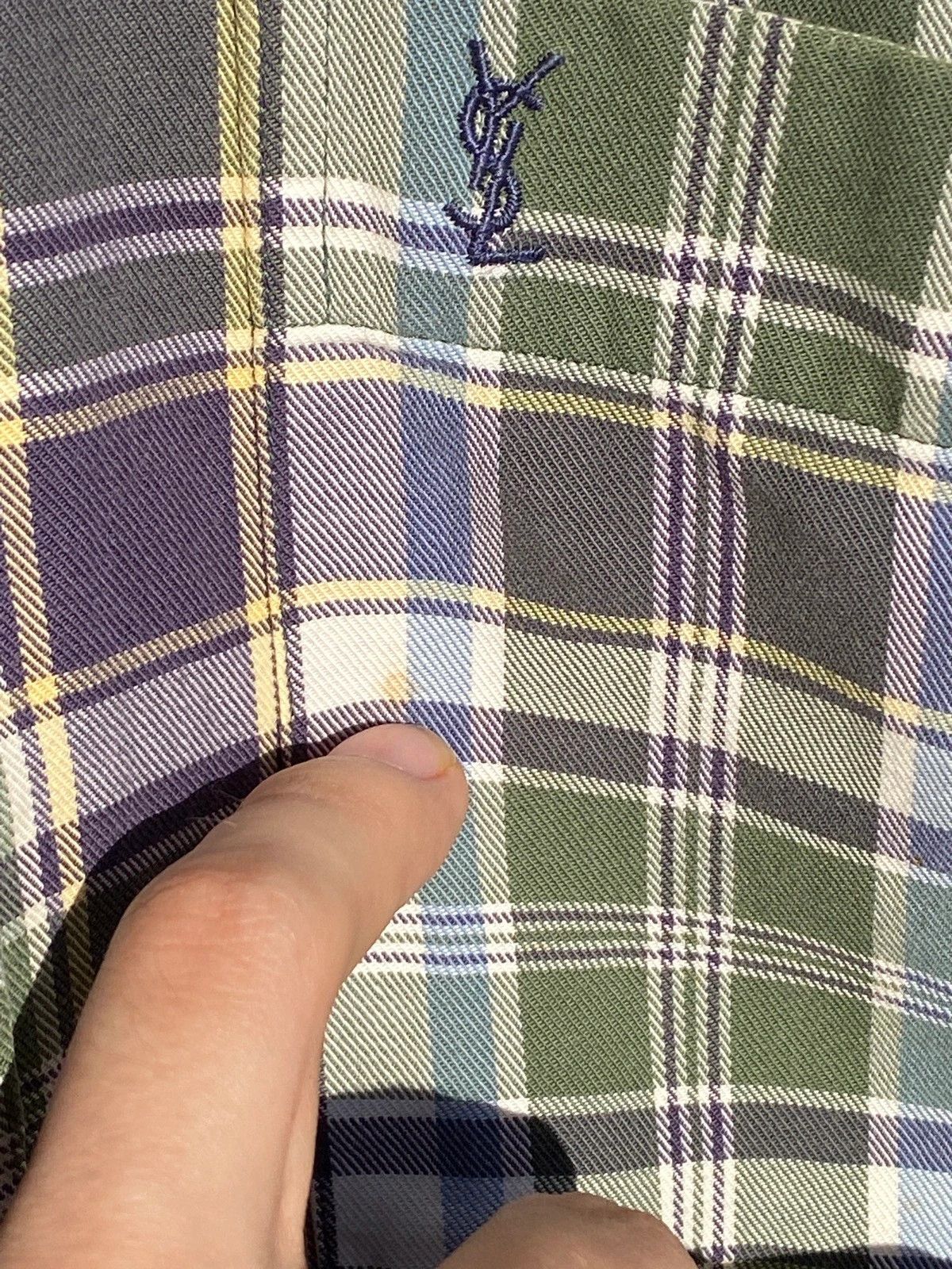 Yves Saint Laurent Summer YSL Shirt Cotton Green Check Yves Saint Laurent Shirt Size US S / EU 44-46 / 1 - 21 Thumbnail