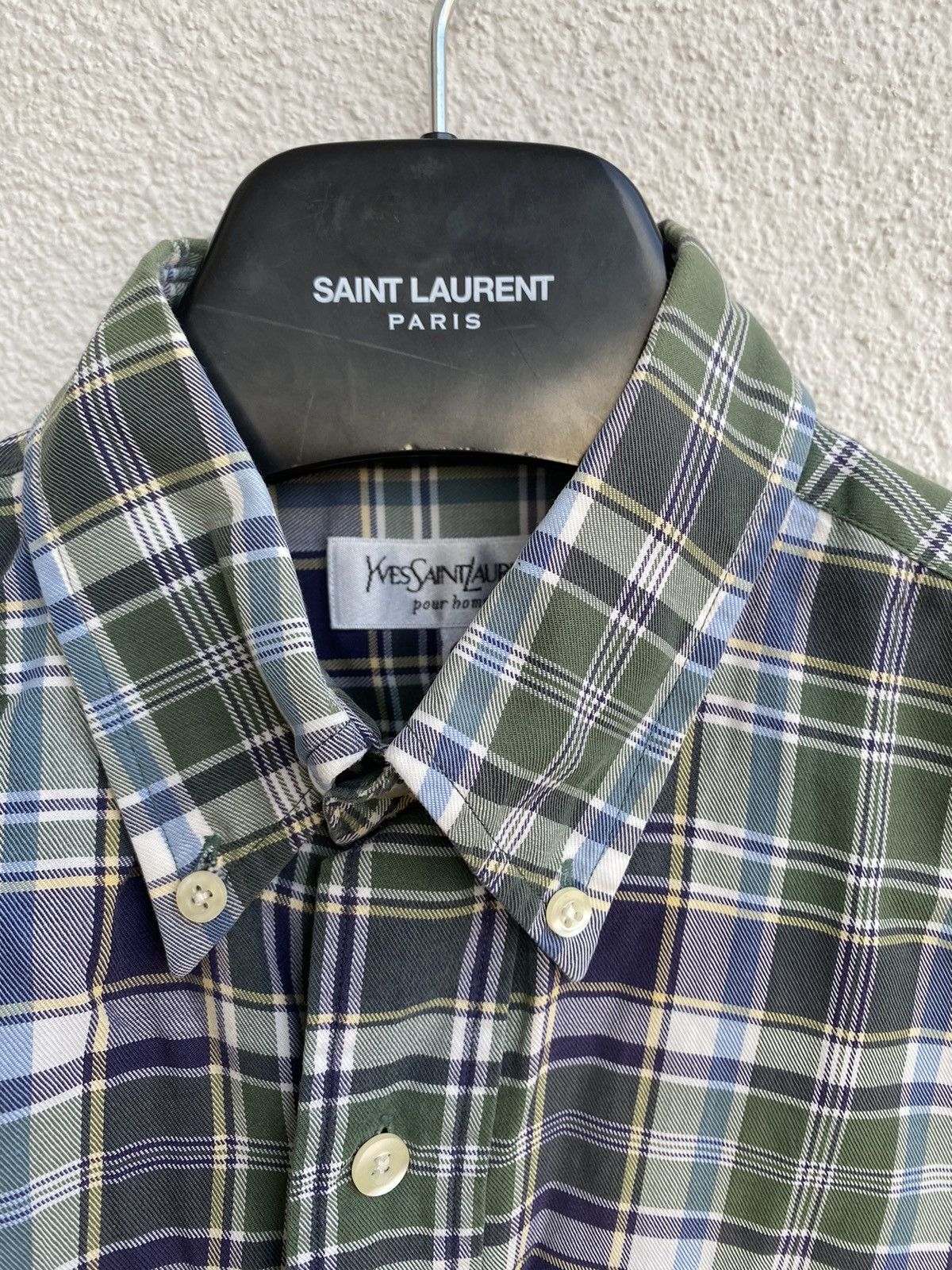 Yves Saint Laurent Summer YSL Shirt Cotton Green Check Yves Saint Laurent Shirt Size US S / EU 44-46 / 1 - 4 Thumbnail
