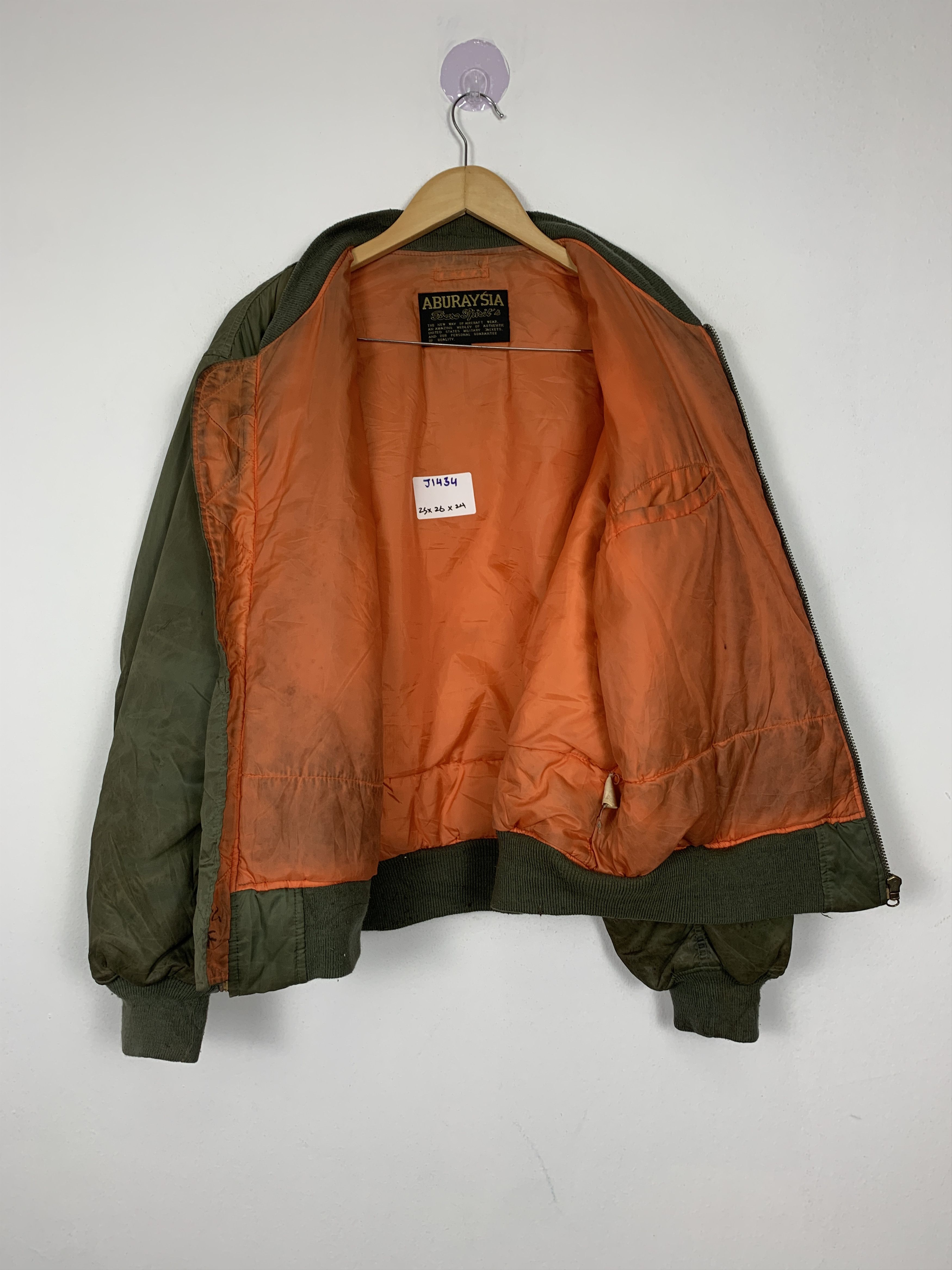 Japanese Brand Vintage ABURAYSIA Sunfaded Military Bomber Jacket J1434 Size US M / EU 48-50 / 2 - 8 Thumbnail