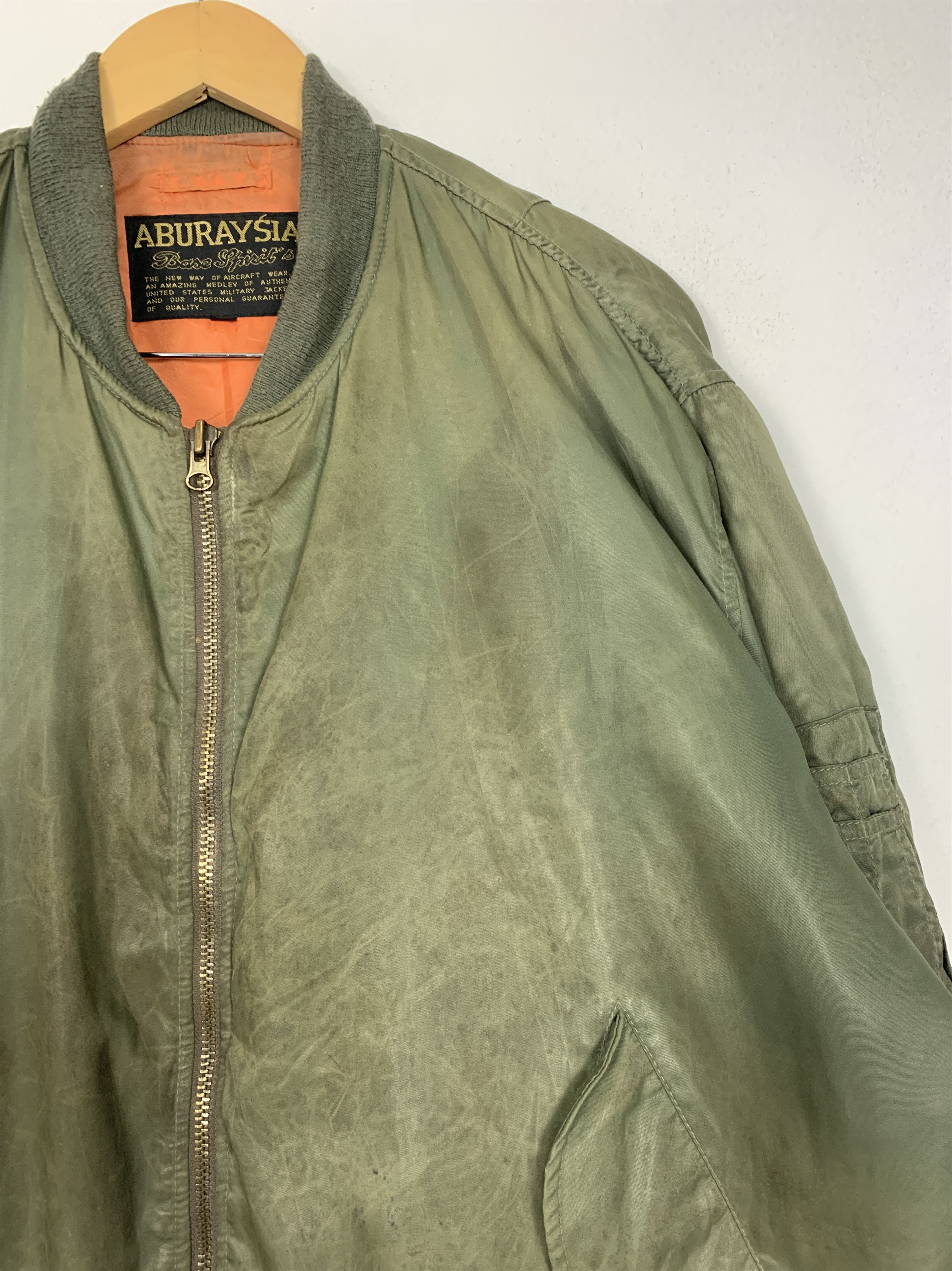 Japanese Brand Vintage ABURAYSIA Sunfaded Military Bomber Jacket J1434 Size US M / EU 48-50 / 2 - 3 Thumbnail