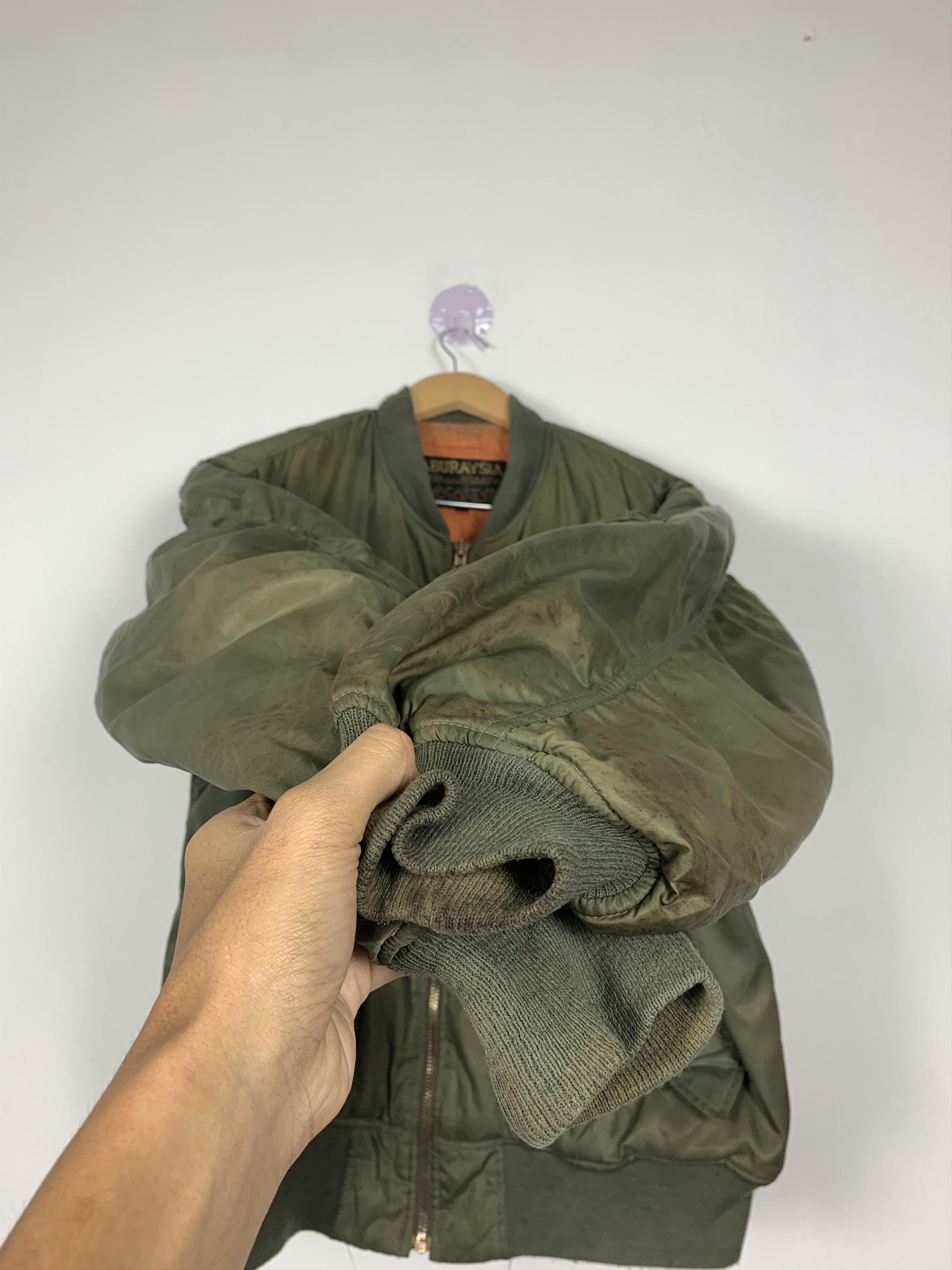 Japanese Brand Vintage ABURAYSIA Sunfaded Military Bomber Jacket J1434 Size US M / EU 48-50 / 2 - 6 Thumbnail