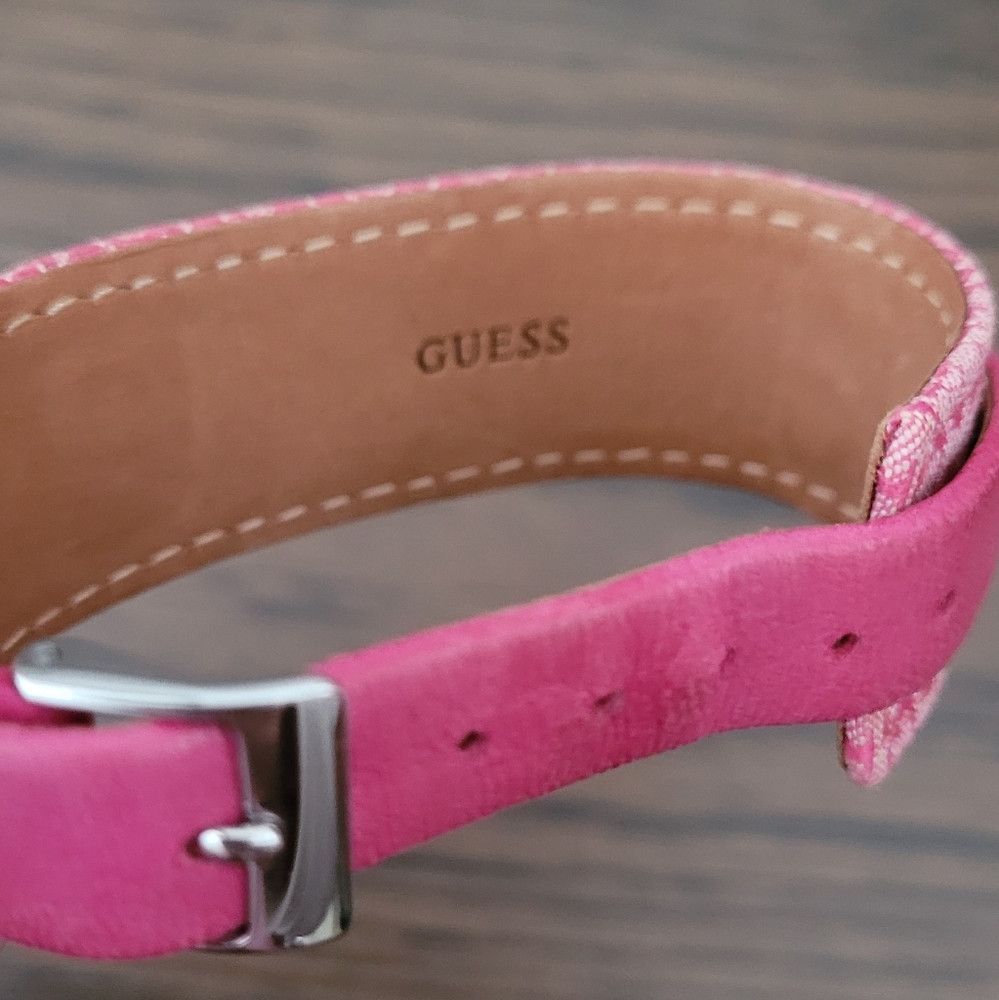 Guess Y2K Leather Square-Face Canvas Monogram Analog Watch Travel Size ONE SIZE - 2 Thumbnail