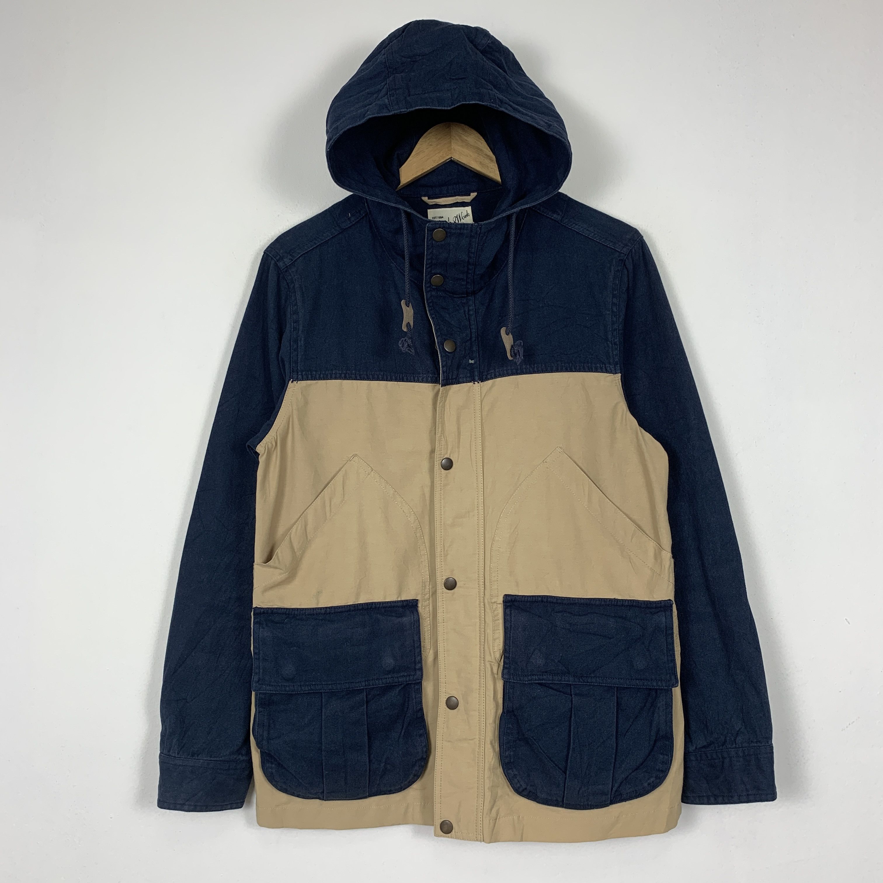 Vintage Global Work Hoodie Zip Up Jacket J1346