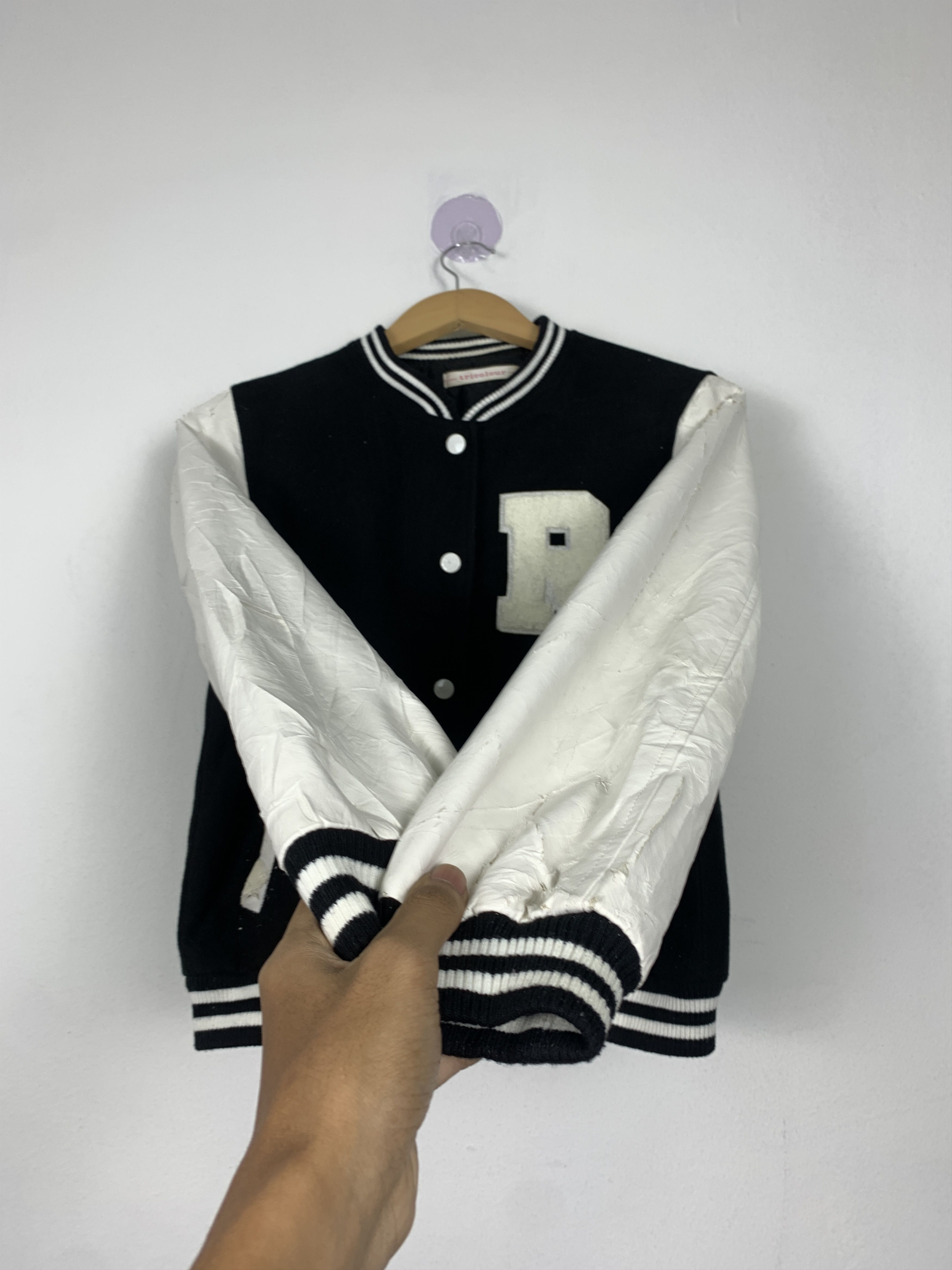 Japanese Brand Vintage TRICOLOUR Quilted Lining Varsity Jacket J1458 Size US S / EU 44-46 / 1 - 5 Thumbnail