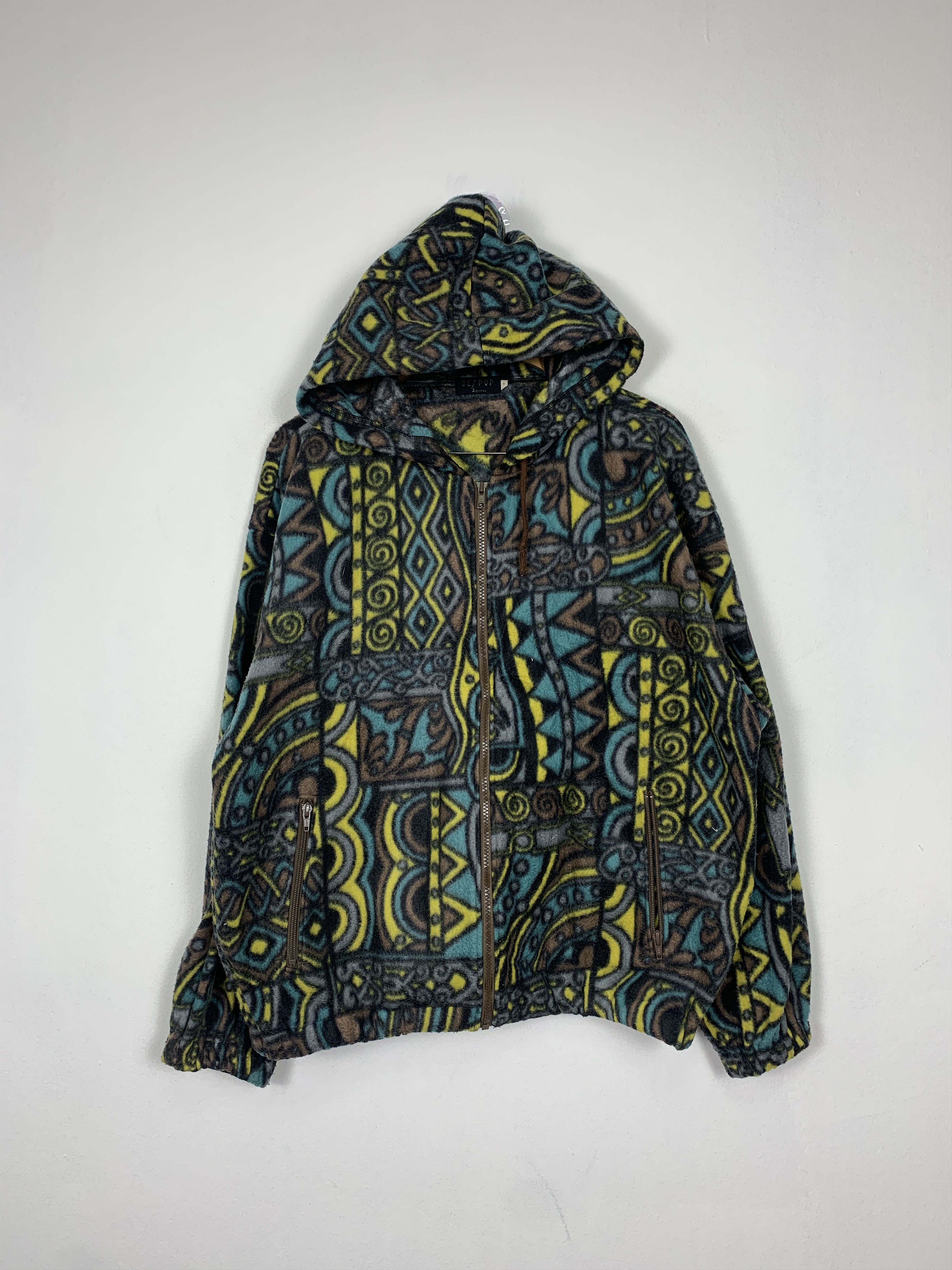 Japanese Brand Vintage BE POP Full Print Fleece Hoodie Jacket J1454 Size US M / EU 48-50 / 2 - 1 Thumbnail