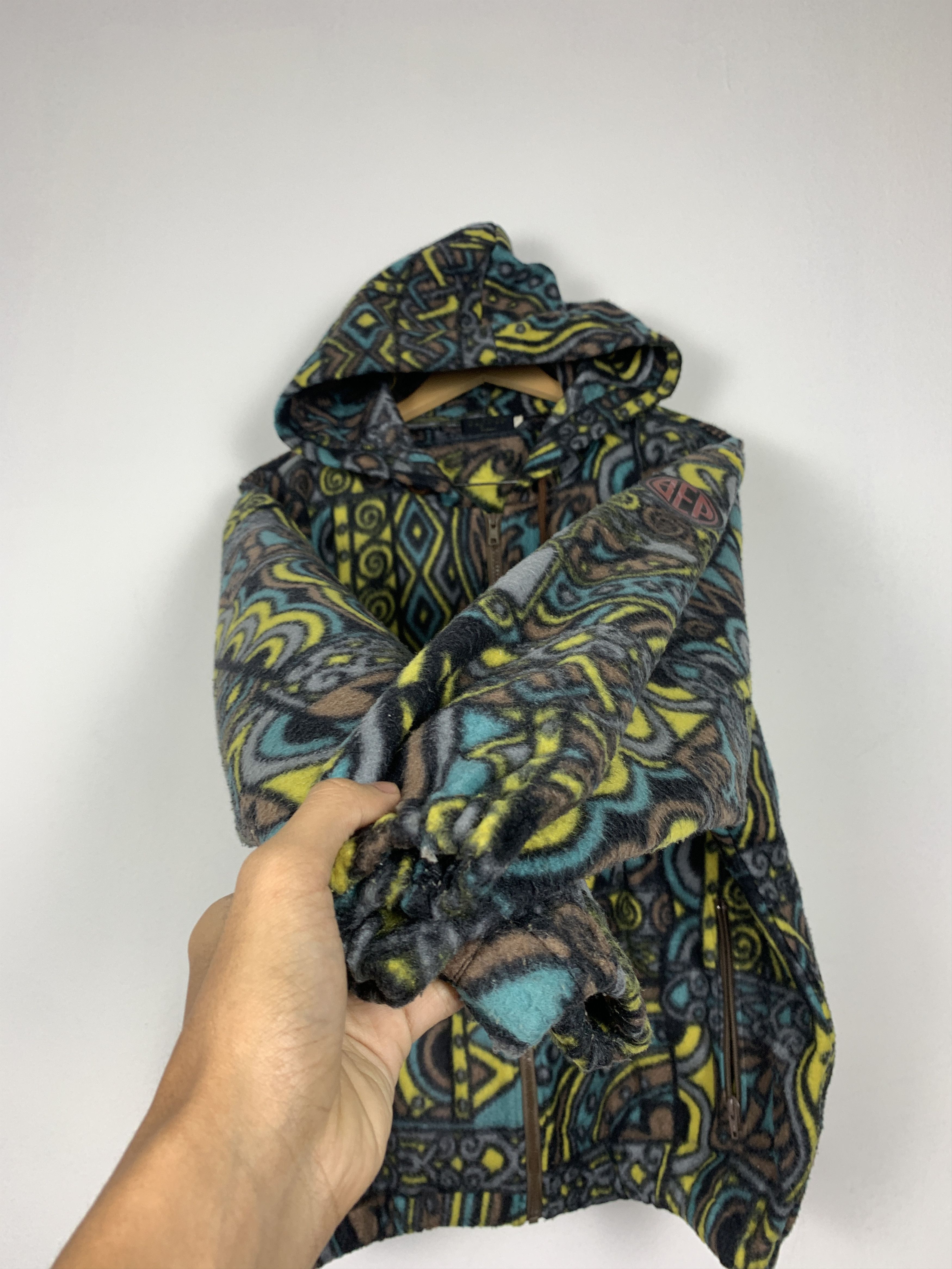 Japanese Brand Vintage BE POP Full Print Fleece Hoodie Jacket J1454 Size US M / EU 48-50 / 2 - 5 Thumbnail