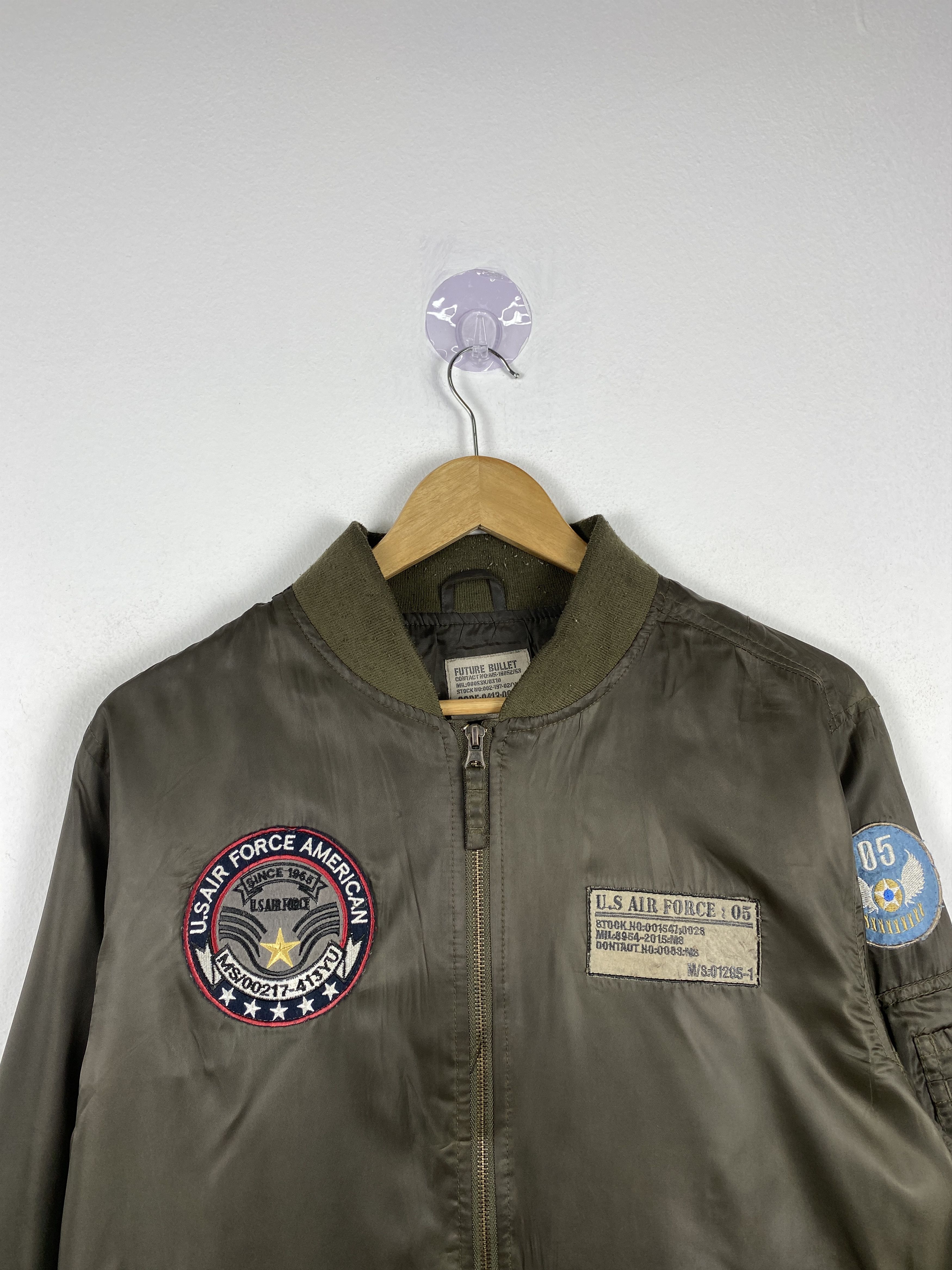 Vintage Vintage US AIR FORCE Patches Zip Up Bombers Jacket J1210 Size US S / EU 44-46 / 1 - 2 Thumbnail