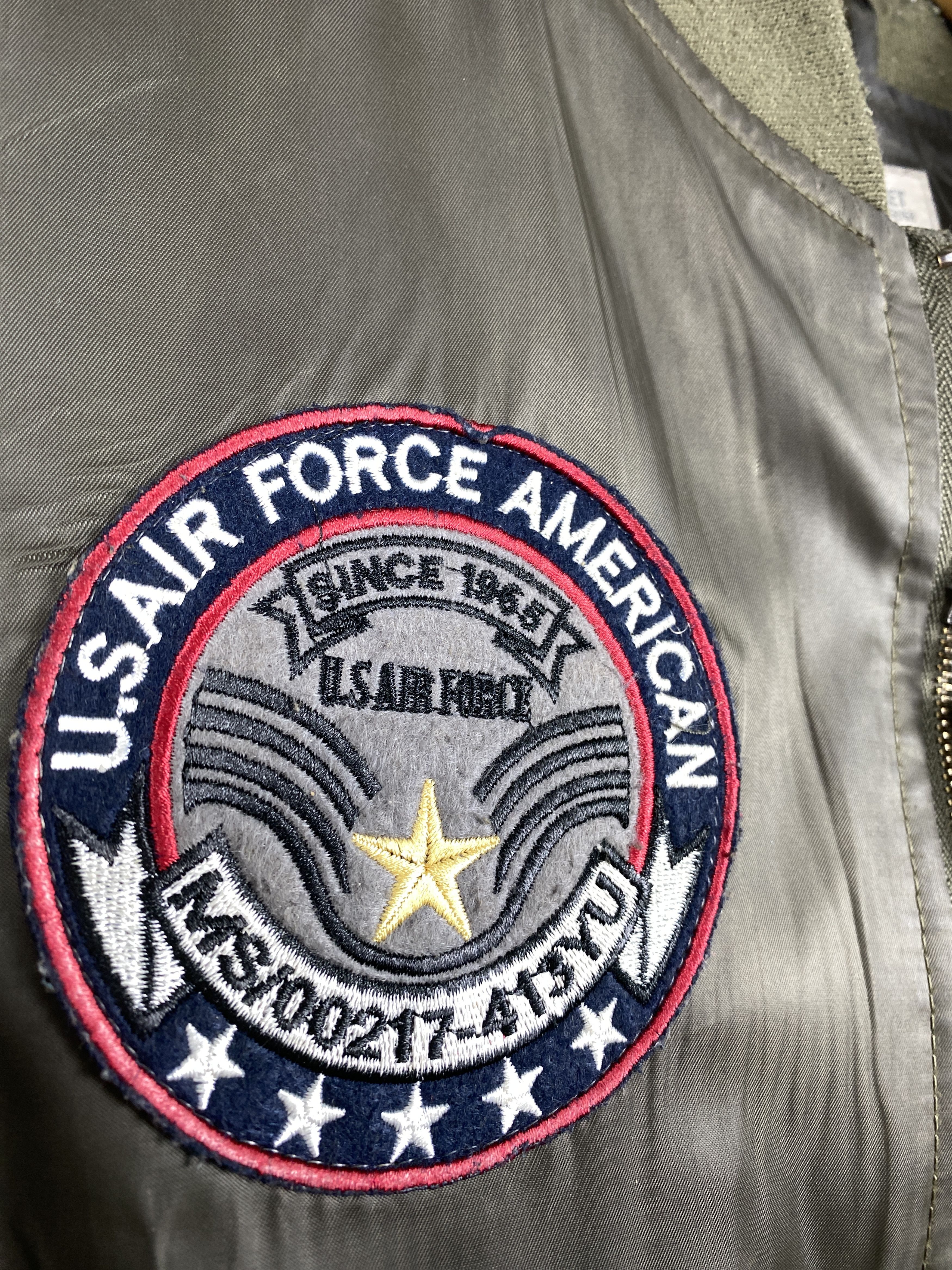Vintage Vintage US AIR FORCE Patches Zip Up Bombers Jacket J1210 Size US S / EU 44-46 / 1 - 7 Thumbnail