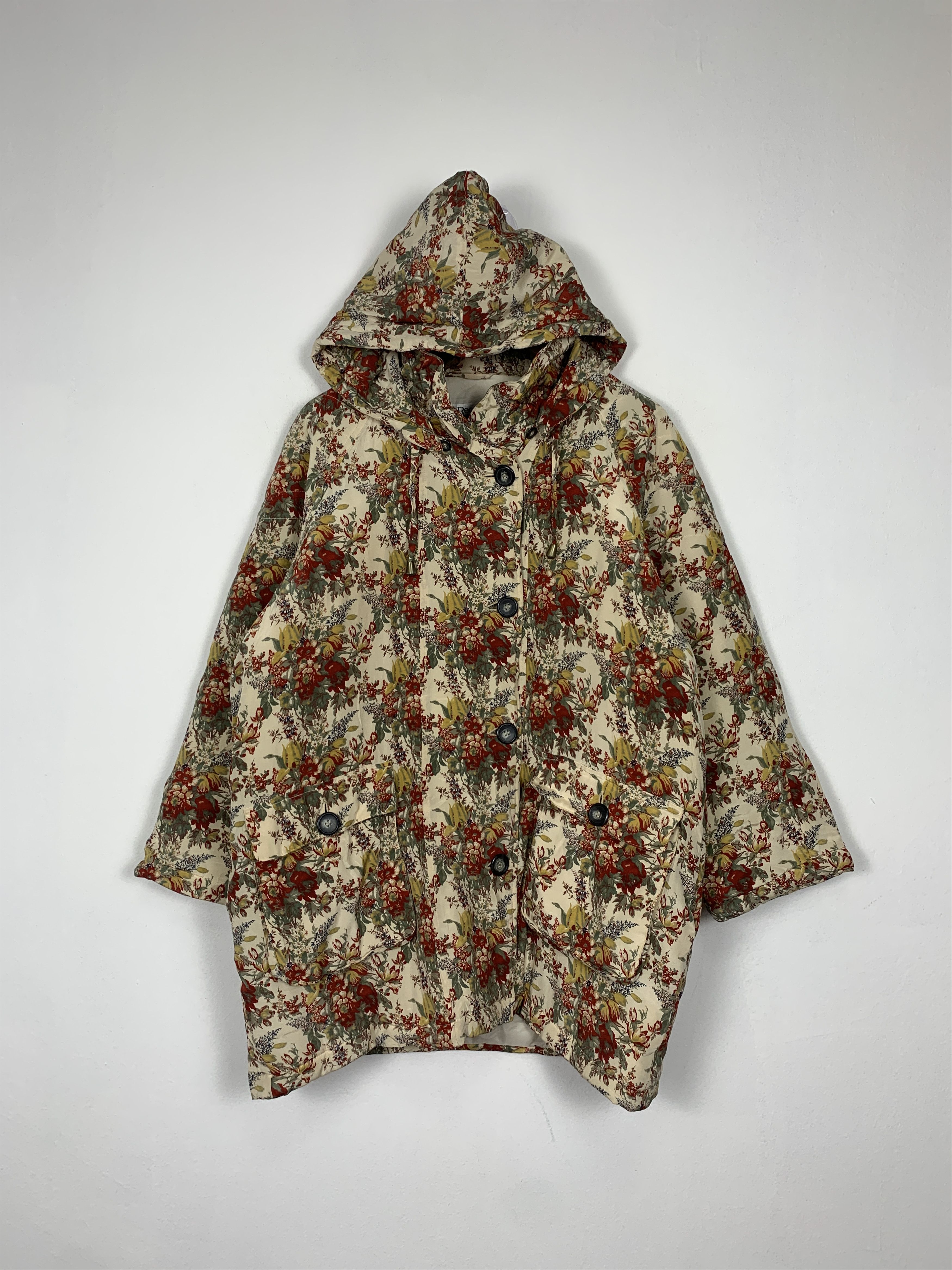 Japanese Brand Vintage Nihonbashi Tokyo Full Print Floral long Jacket J1456 Size 3XL / US 20-22 - 1 Thumbnail