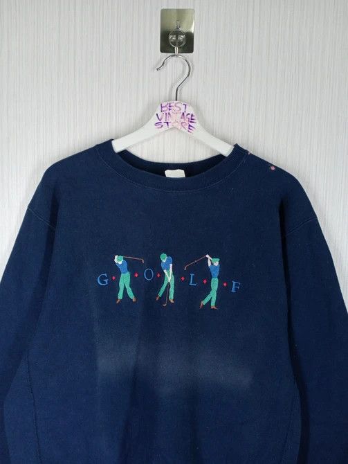 Champion × Vintage Rare Distressed Vintage Champion Play Golf Sweatshirt Size US L / EU 52-54 / 3 - 2 Thumbnail