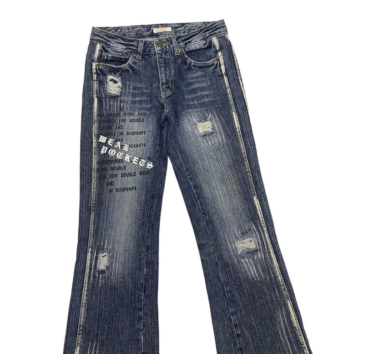 Hysteric Glamour POEM DENIM STYLE CASTANETS CLUB FLARED DENIM PANTS Size US 28 / EU 44 - 4 Thumbnail
