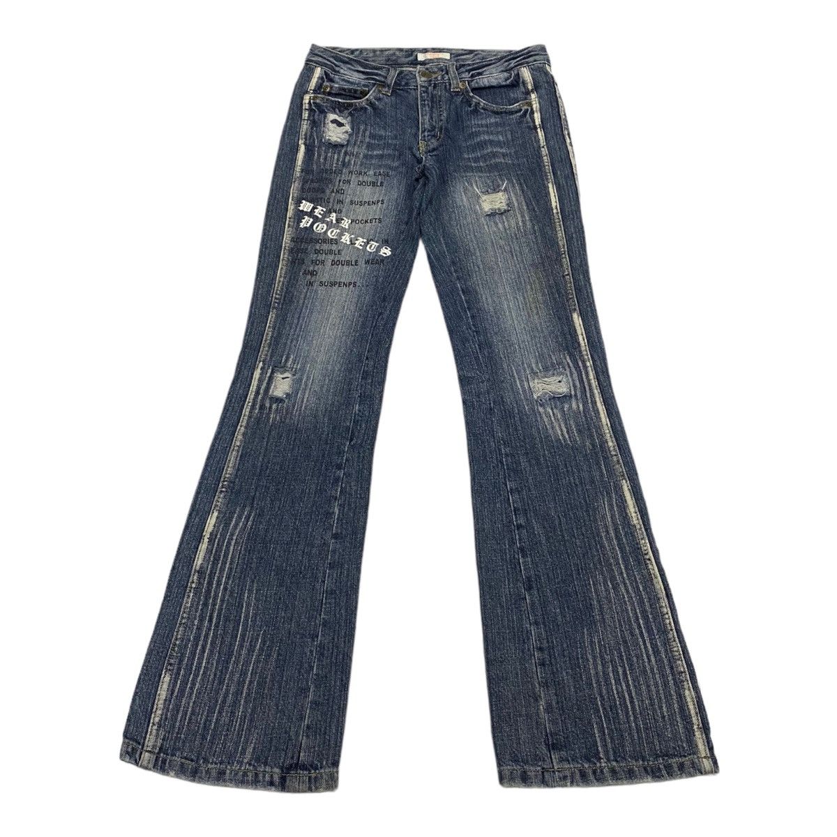 Hysteric Glamour POEM DENIM STYLE CASTANETS CLUB FLARED DENIM PANTS Size US 28 / EU 44 - 3 Thumbnail
