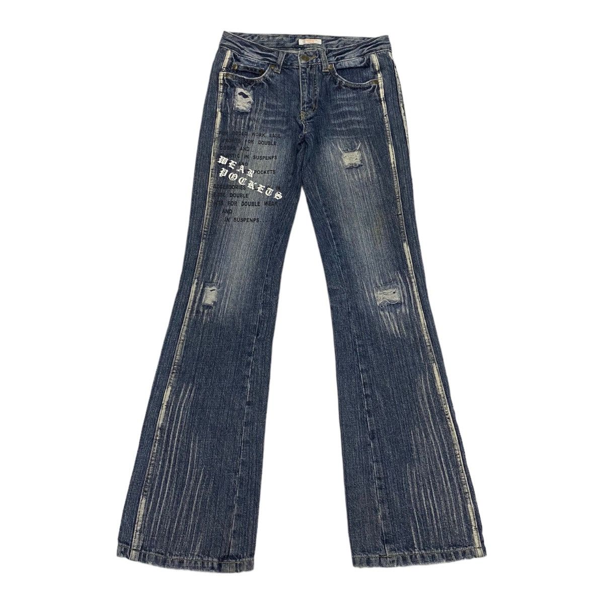 Hysteric Glamour POEM DENIM STYLE CASTANETS CLUB FLARED DENIM PANTS Size US 28 / EU 44 - 9 Thumbnail