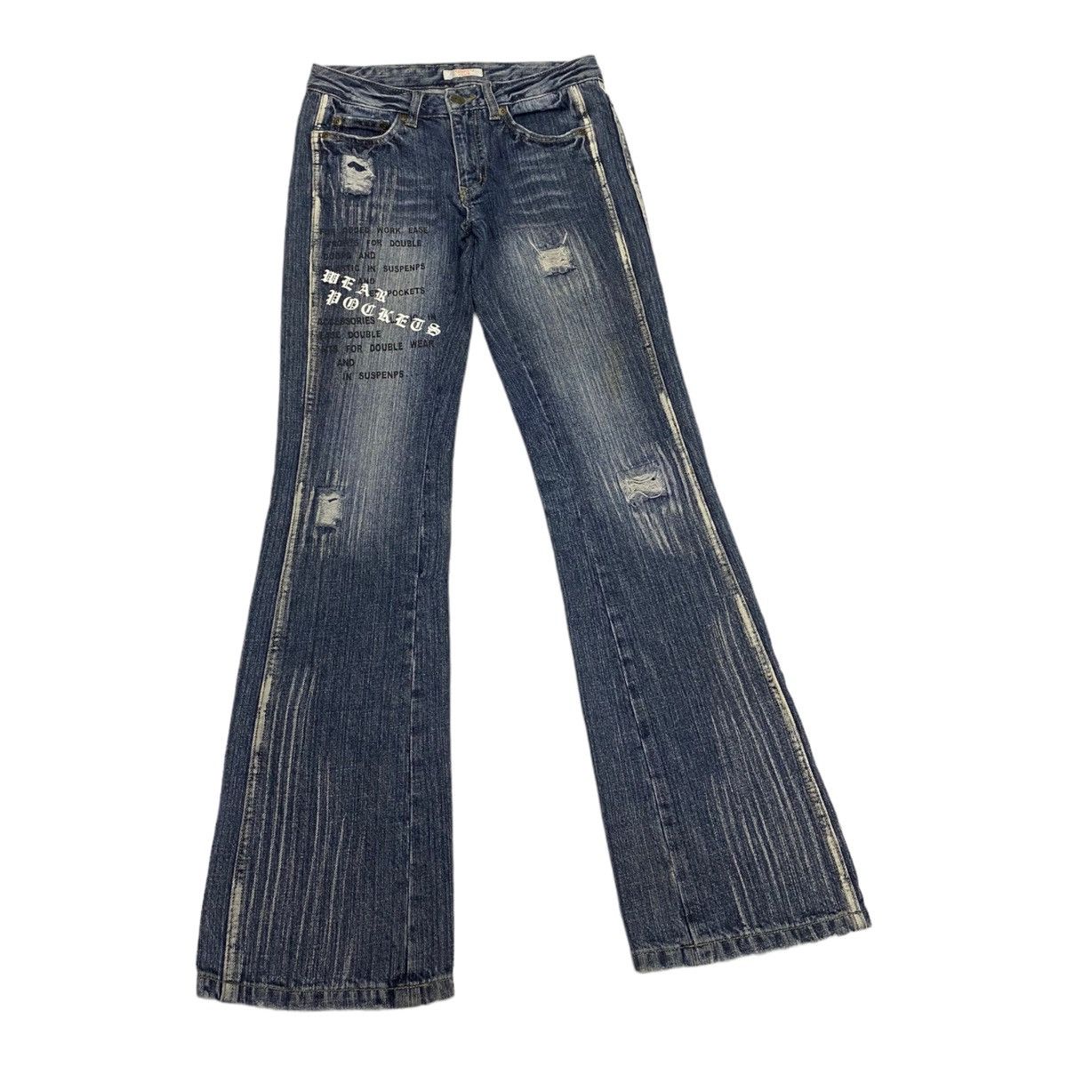 Hysteric Glamour POEM DENIM STYLE CASTANETS CLUB FLARED DENIM PANTS Size US 28 / EU 44 - 10 Thumbnail