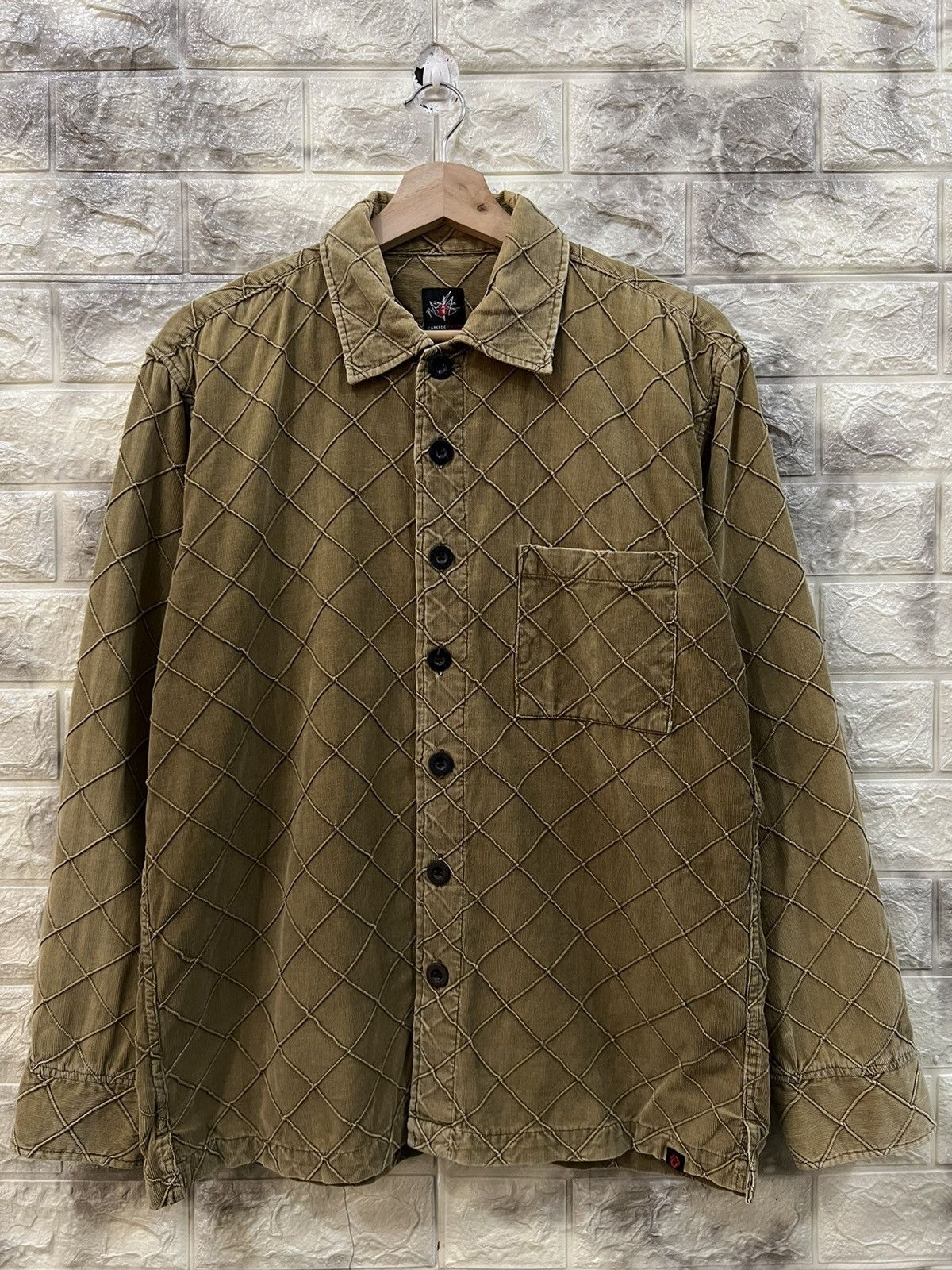 image of Heritage x Vintage Capo Di Pazzo Nice Design Button Shirt in Brown, Men's (Size Large)