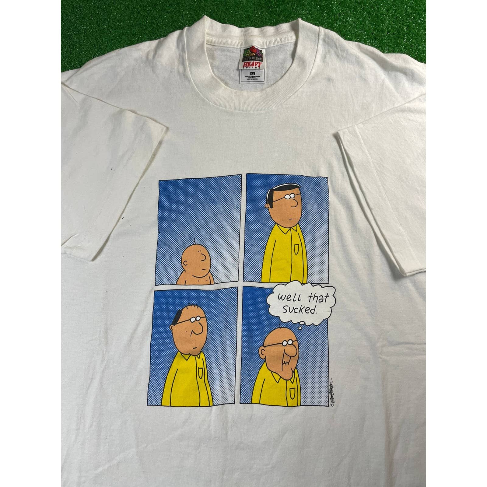 Vintage 90s Jim Benton That Sucked Funny Art XL Shirt USA Made