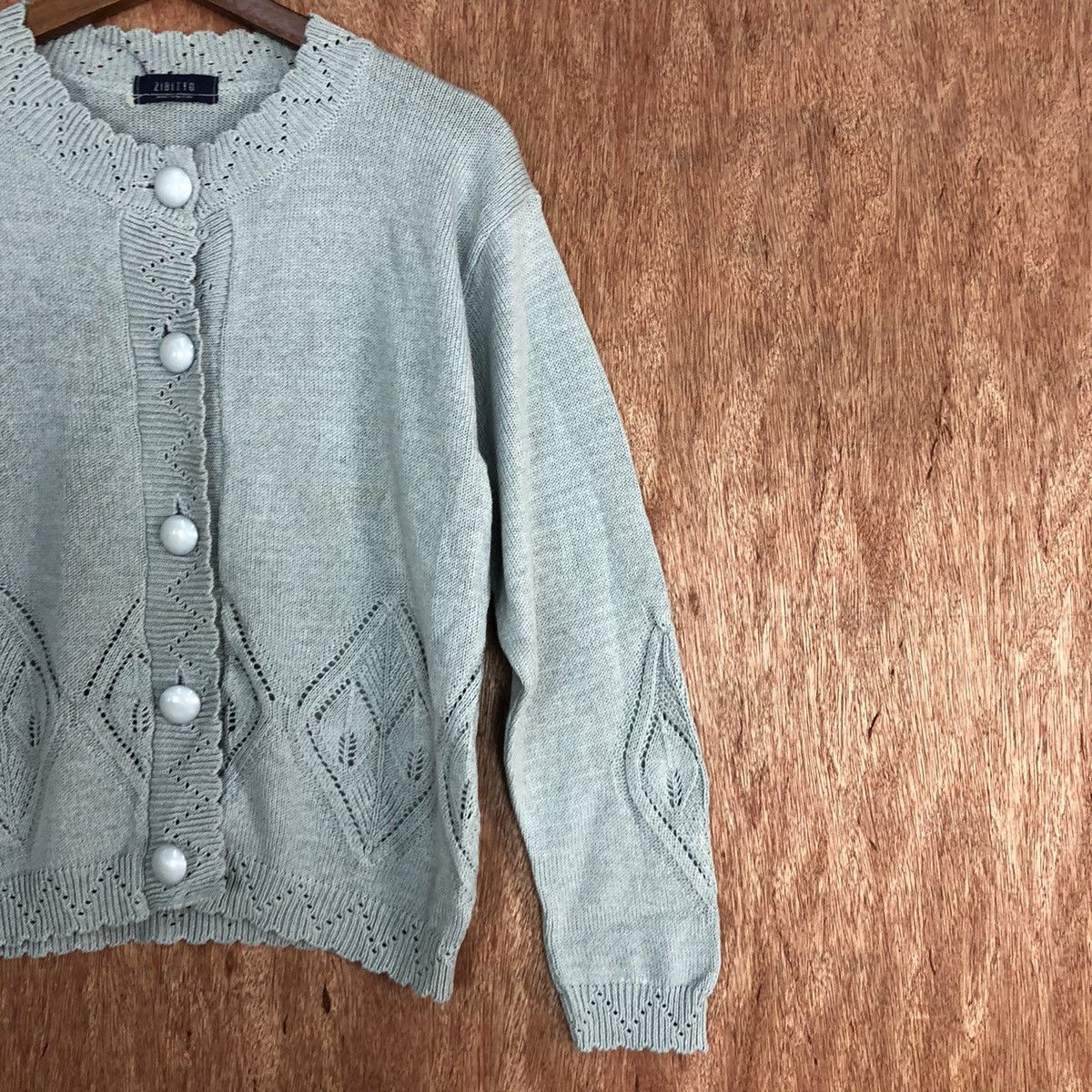 Vintage Zibitto Soft Blue Knitwear cardigan japan #6043 Size US M / EU 48-50 / 2 - 5 Thumbnail