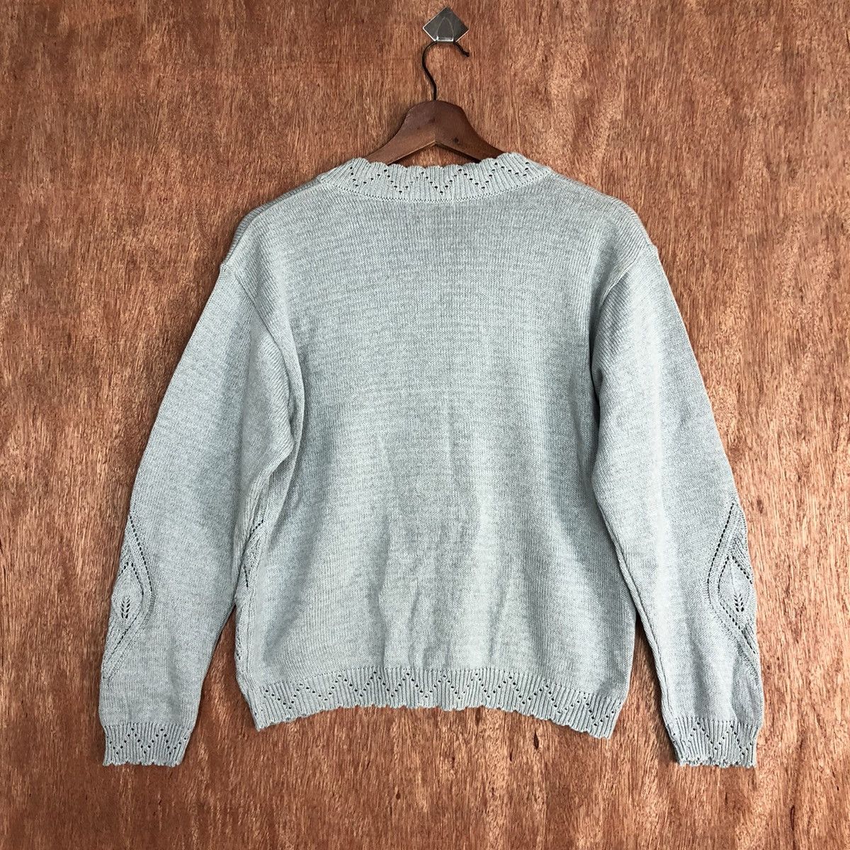 Vintage Zibitto Soft Blue Knitwear cardigan japan #6043 Size US M / EU 48-50 / 2 - 9 Thumbnail