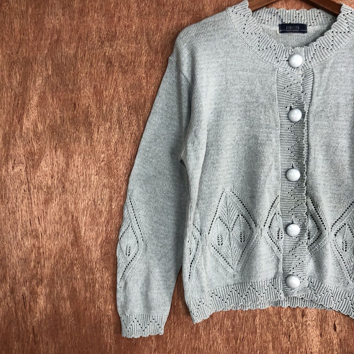 Vintage Zibitto Soft Blue Knitwear cardigan japan #6043 Size US M / EU 48-50 / 2 - 7 Thumbnail