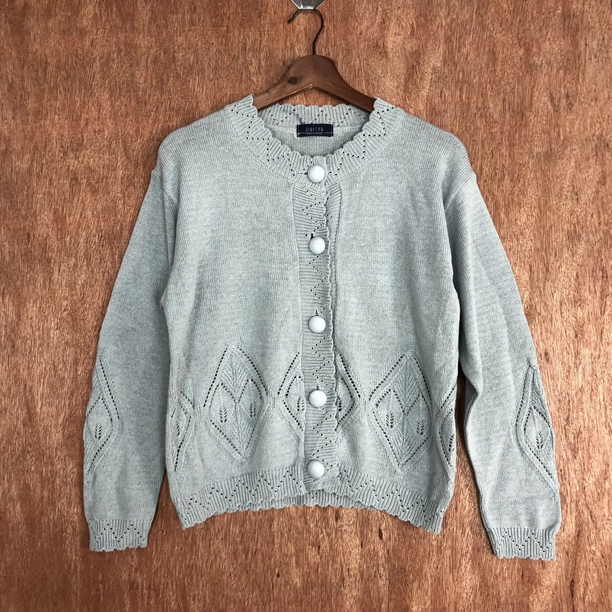 Vintage Zibitto Soft Blue Knitwear cardigan japan #6043 Size US M / EU 48-50 / 2 - 3 Thumbnail