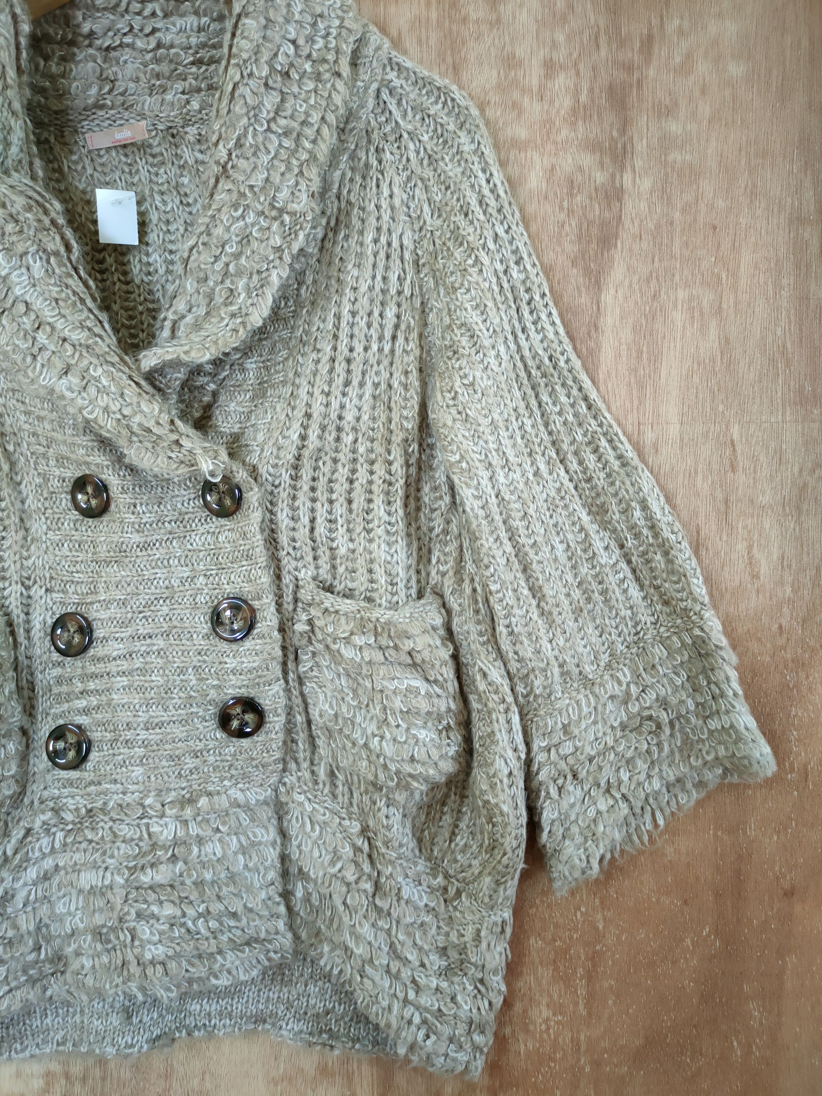 Vintage Dazzlin aran isle cable knitwear cardigan japan #46-604 Size US M / EU 48-50 / 2 - 2 Thumbnail