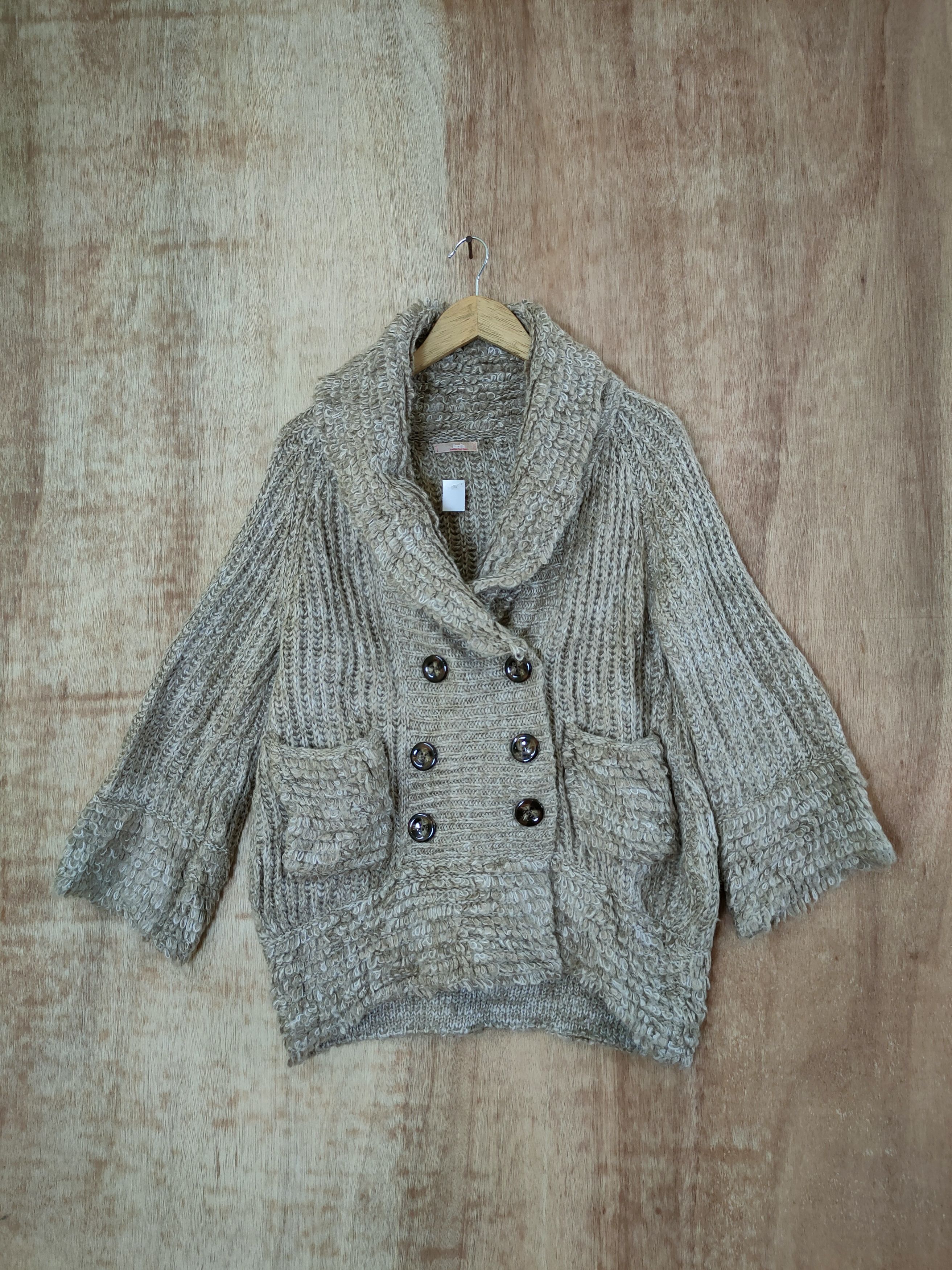 Vintage Dazzlin aran isle cable knitwear cardigan japan #46-604 Size US M / EU 48-50 / 2 - 1 Thumbnail