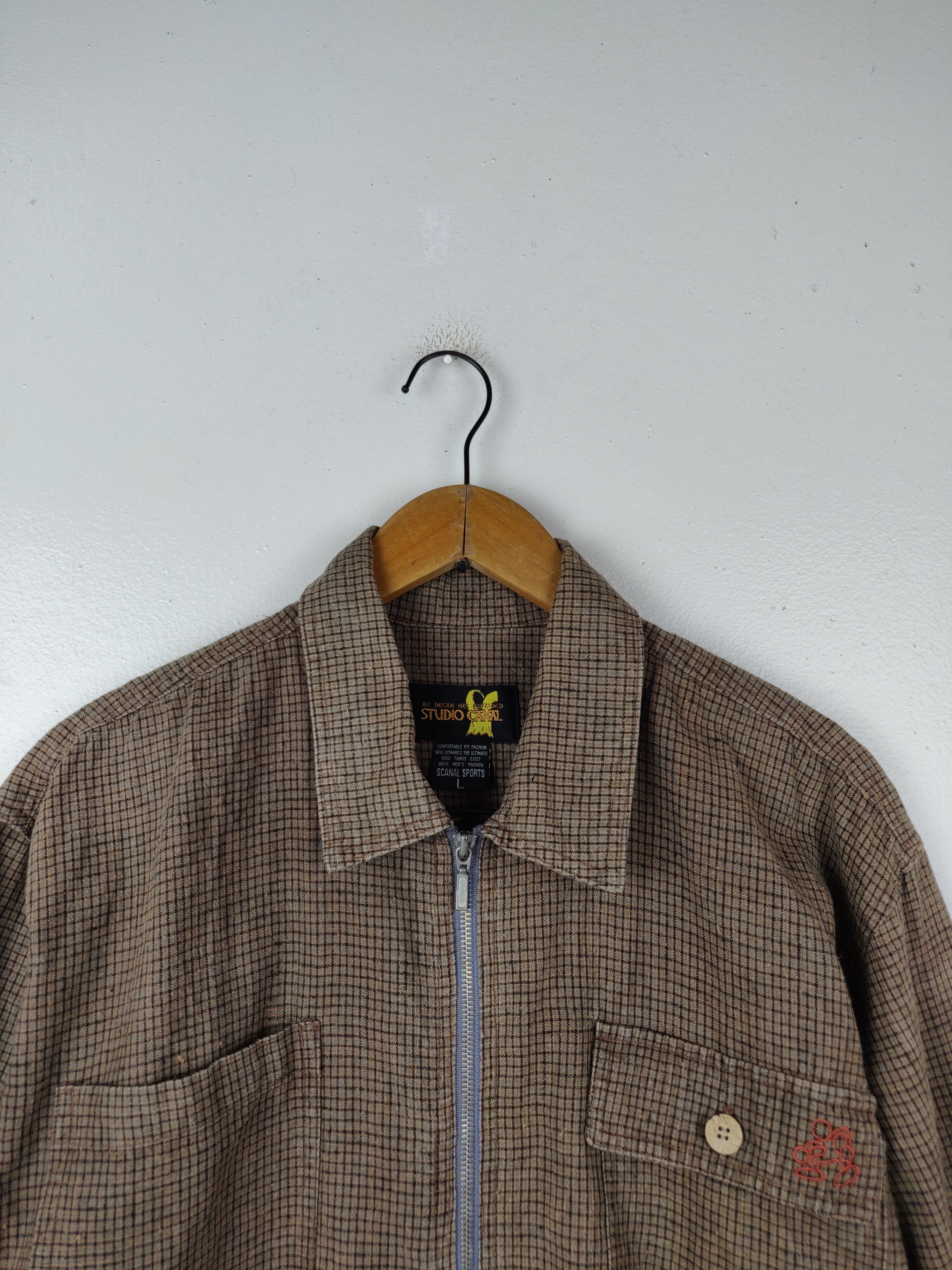 Canal New York Vintage Studio Canal Small Checked Zipper Jacket Size US L / EU 52-54 / 3 - 4 Thumbnail