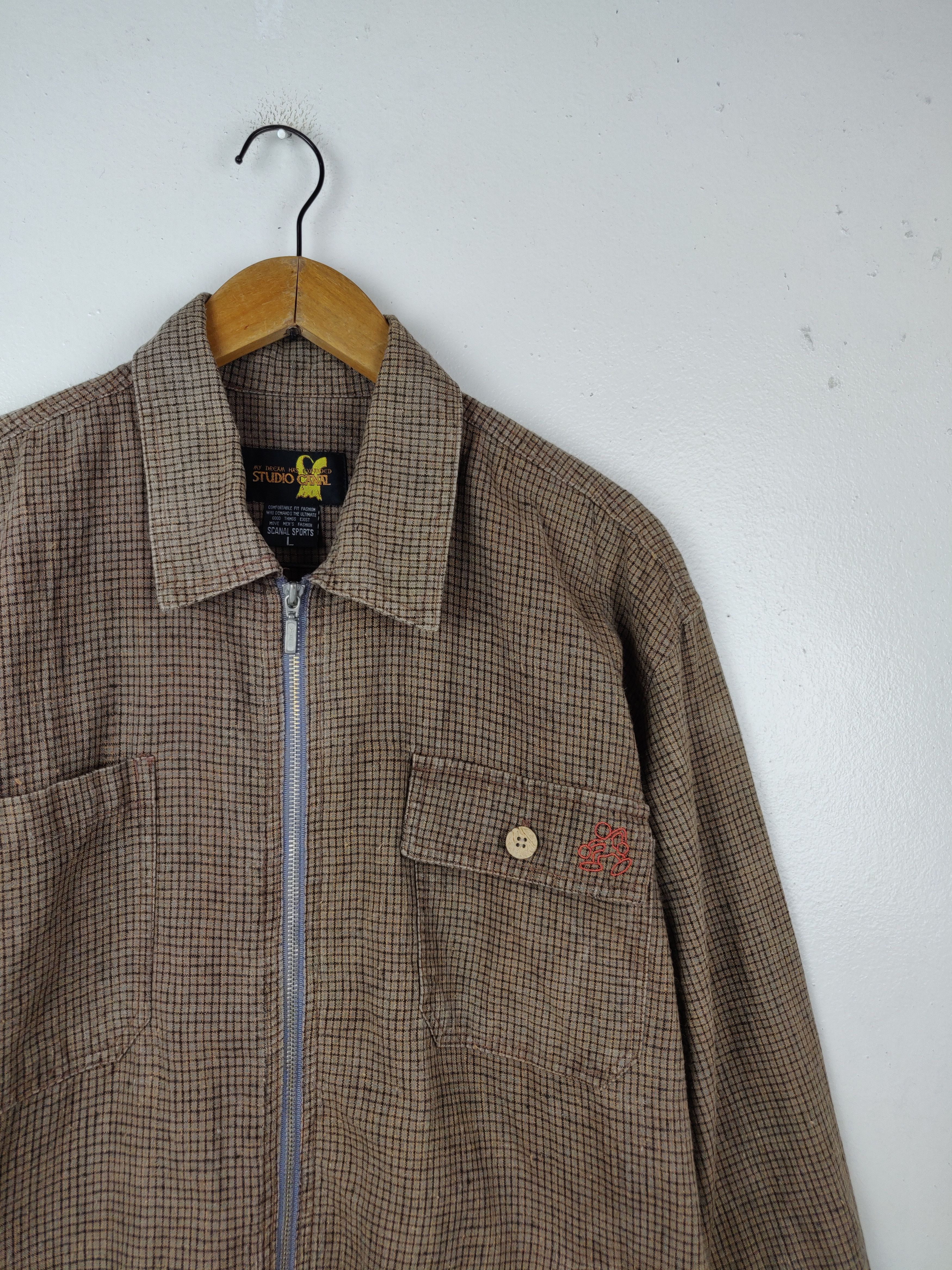 Canal New York Vintage Studio Canal Small Checked Zipper Jacket Size US L / EU 52-54 / 3 - 6 Thumbnail