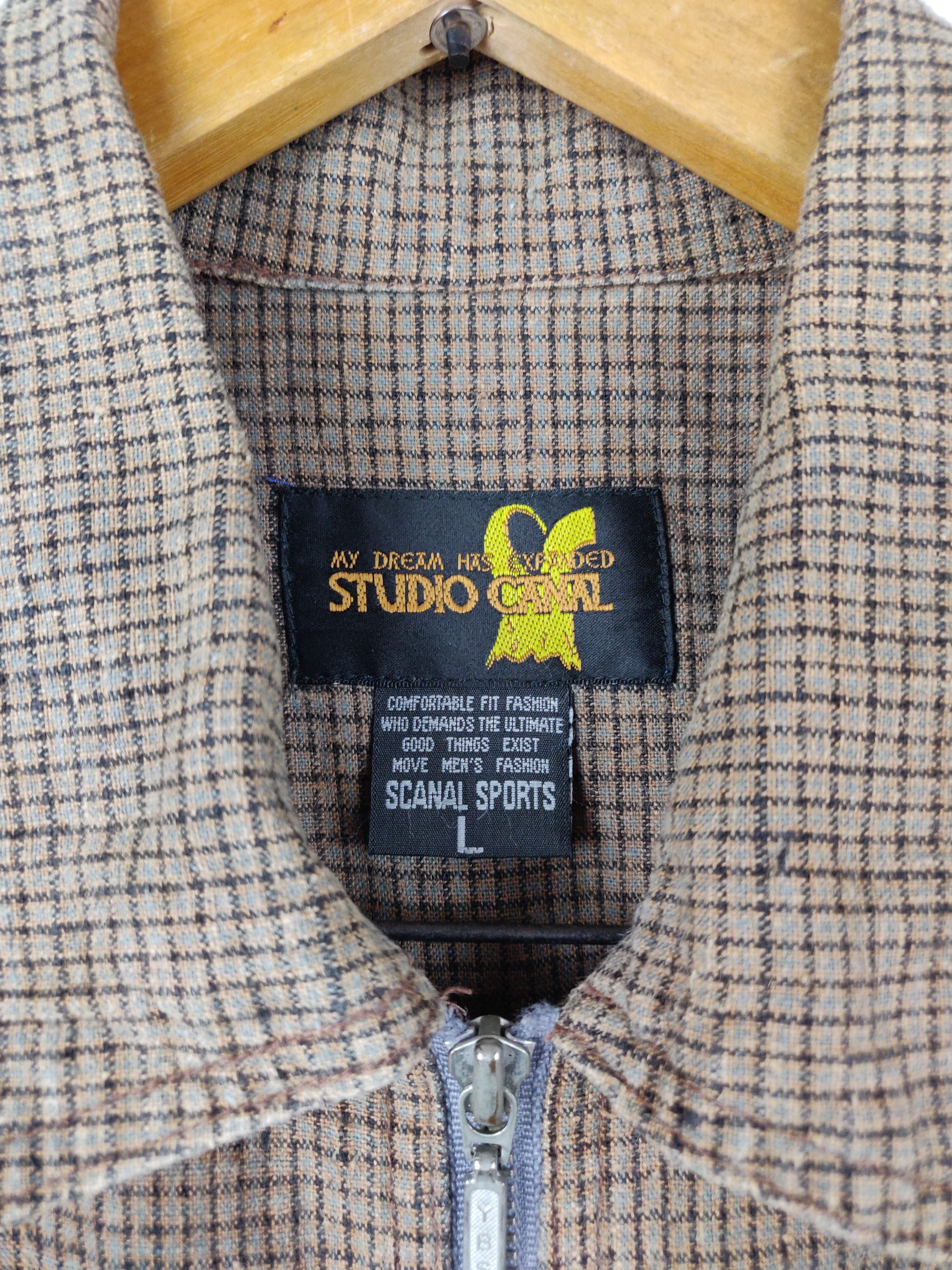 Canal New York Vintage Studio Canal Small Checked Zipper Jacket Size US L / EU 52-54 / 3 - 9 Thumbnail