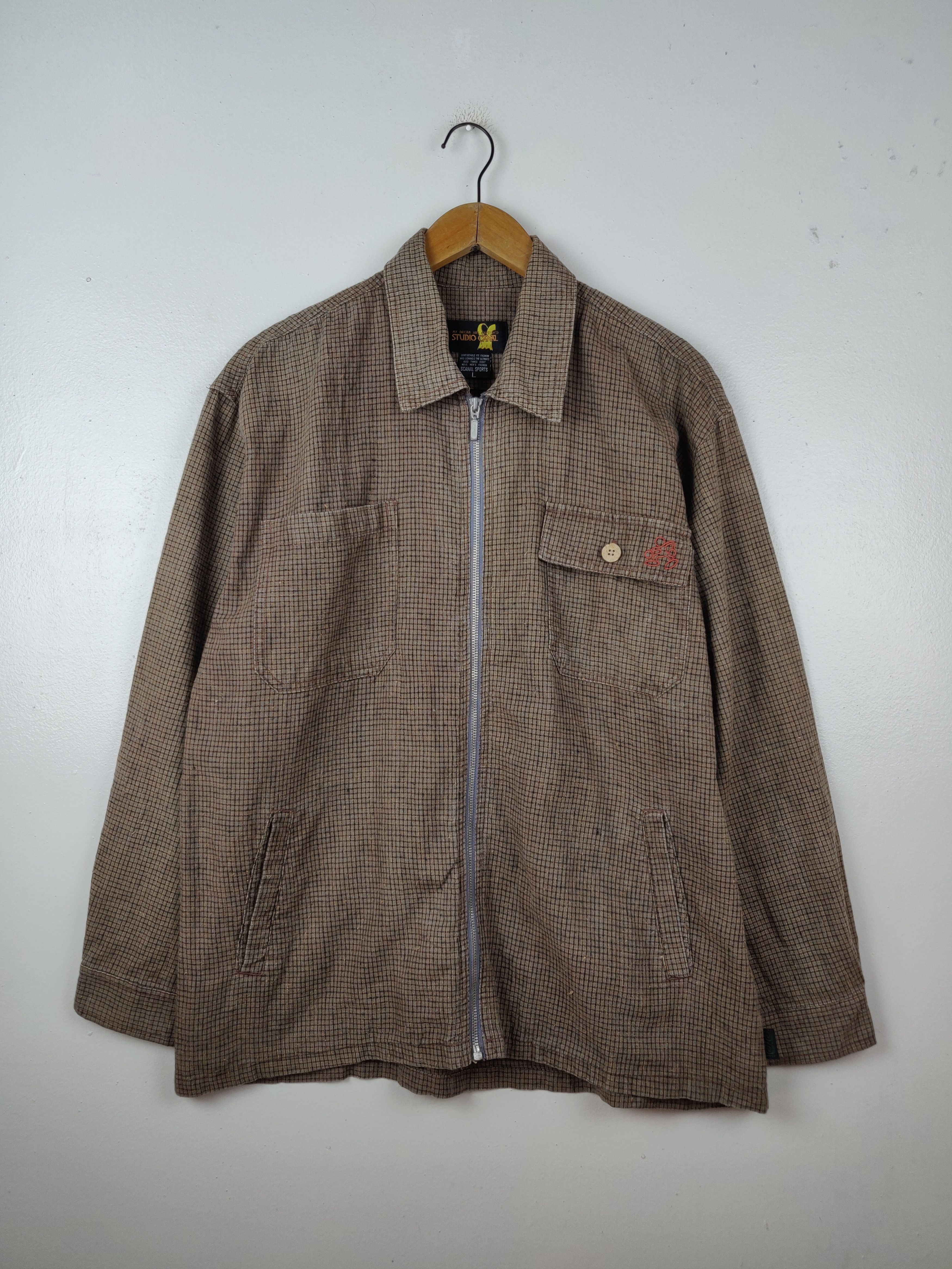 Canal New York Vintage Studio Canal Small Checked Zipper Jacket Size US L / EU 52-54 / 3 - 3 Thumbnail