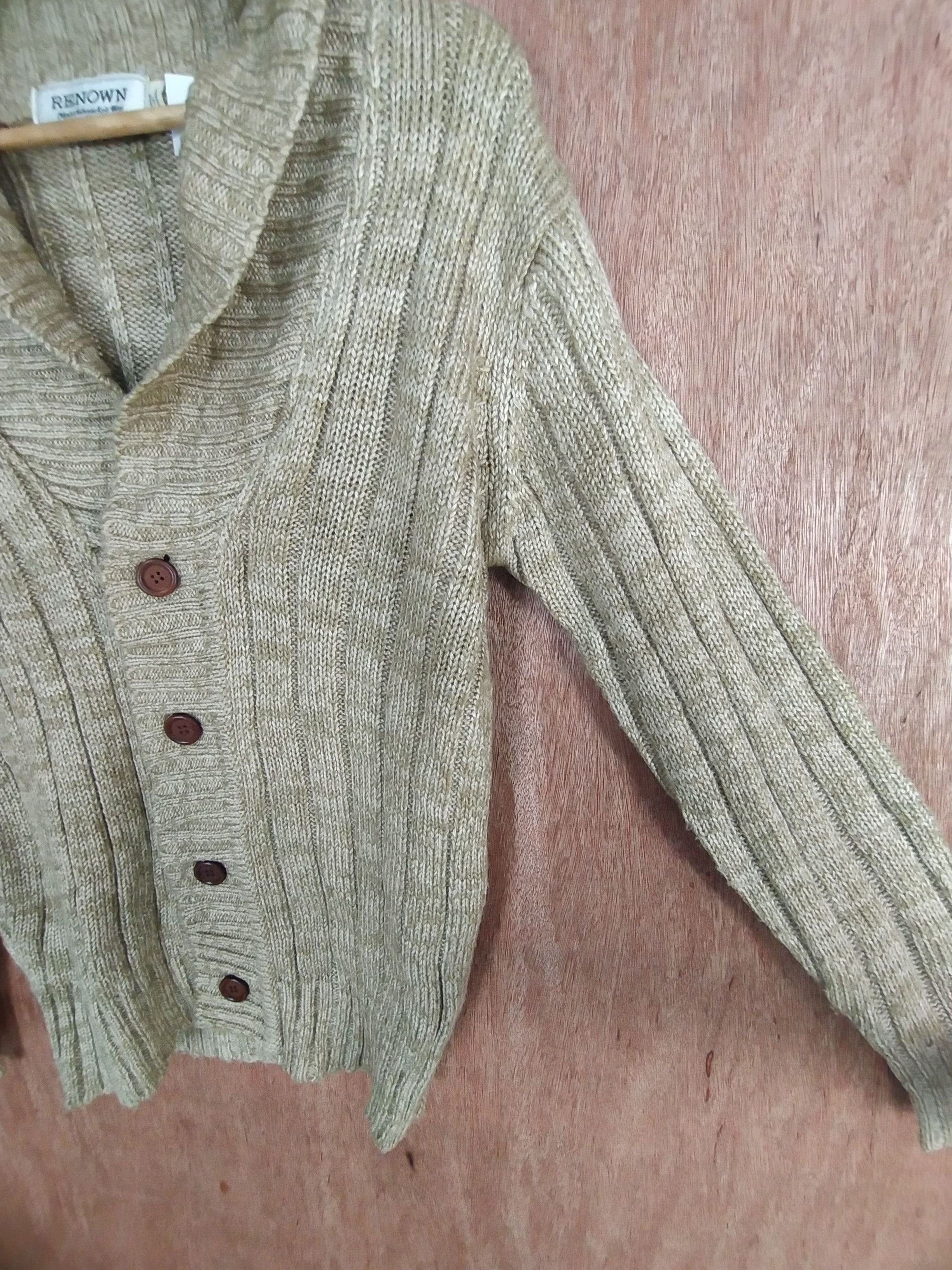 Aran Isles Knitwear × Japanese Brand × RENOWN Renown cream knitwear japan cardigan #S022 Size US M / EU 48-50 / 2 - 7 Thumbnail