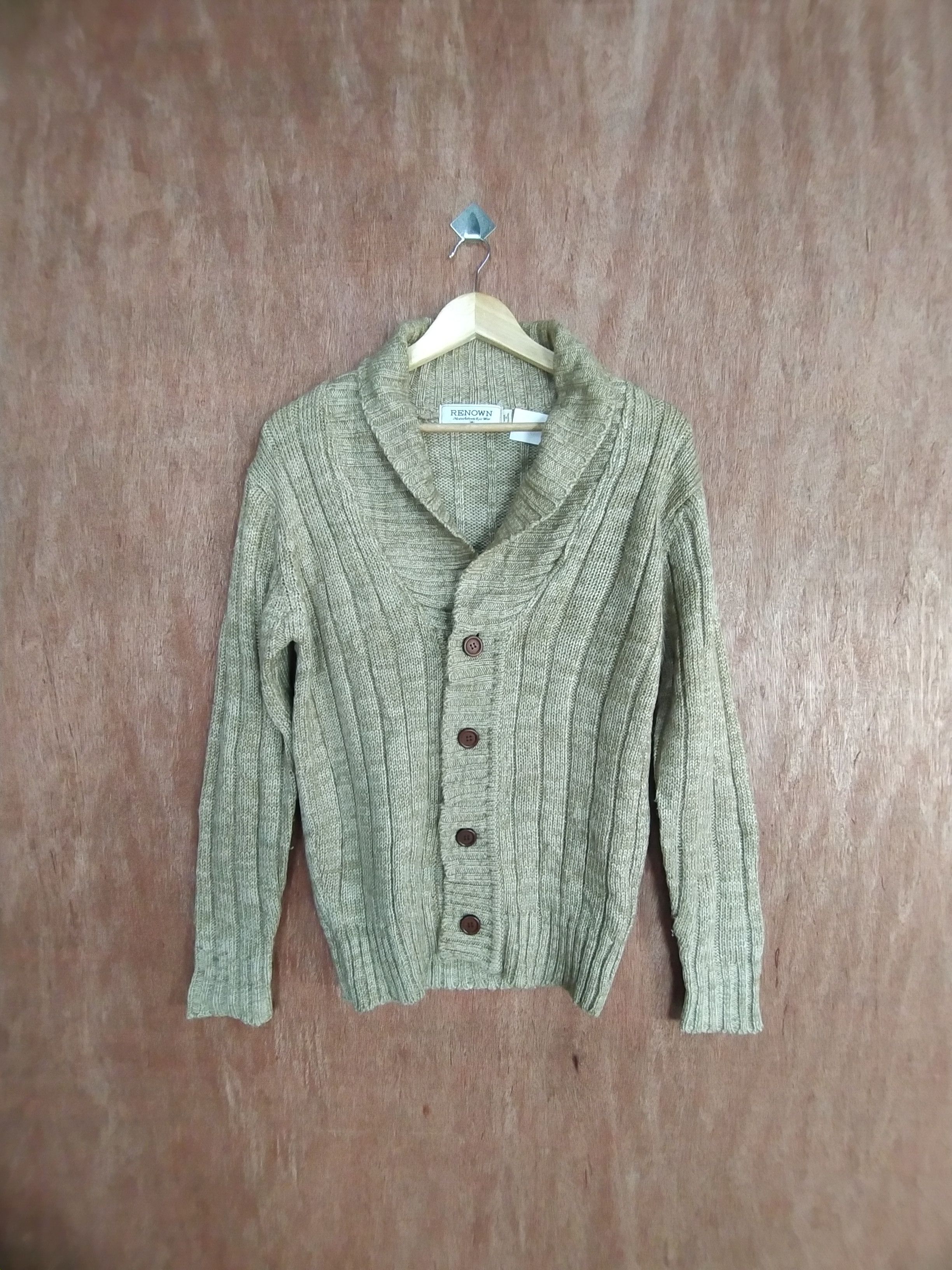 Aran Isles Knitwear × Japanese Brand × RENOWN Renown cream knitwear japan cardigan #S022 Size US M / EU 48-50 / 2 - 1 Thumbnail