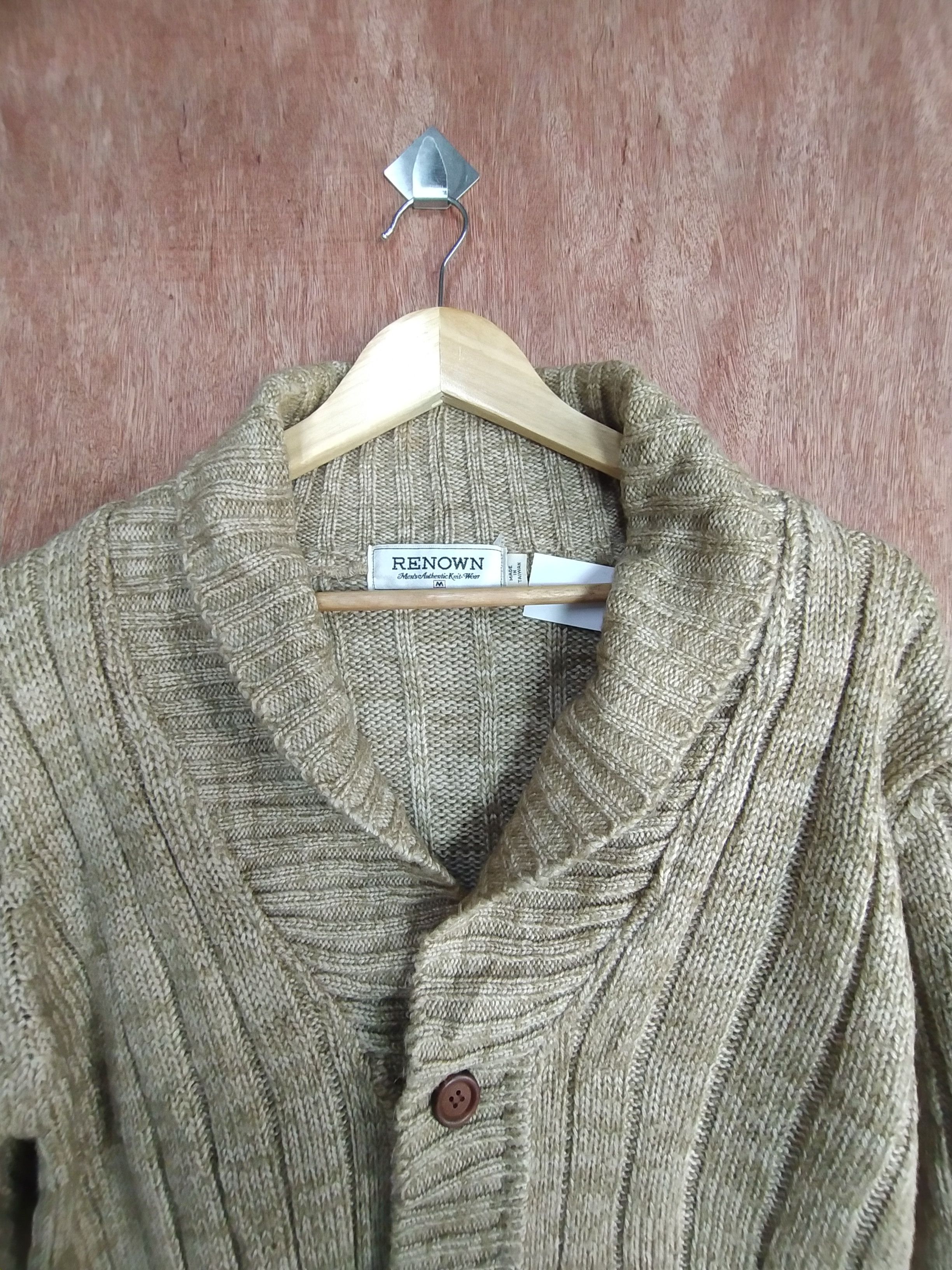 Aran Isles Knitwear × Japanese Brand × RENOWN Renown cream knitwear japan cardigan #S022 Size US M / EU 48-50 / 2 - 2 Thumbnail