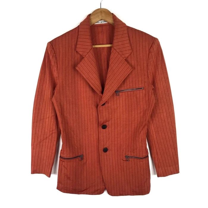 Issey Miyake Vintage ISSEY MIYAKE Jacket Japanese Brand Stripes Zipper Size US M / EU 48-50 / 2 - 1 Thumbnail