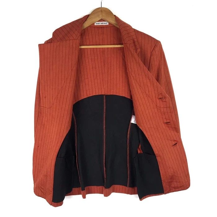 Issey Miyake Vintage ISSEY MIYAKE Jacket Japanese Brand Stripes Zipper Size US M / EU 48-50 / 2 - 2 Thumbnail