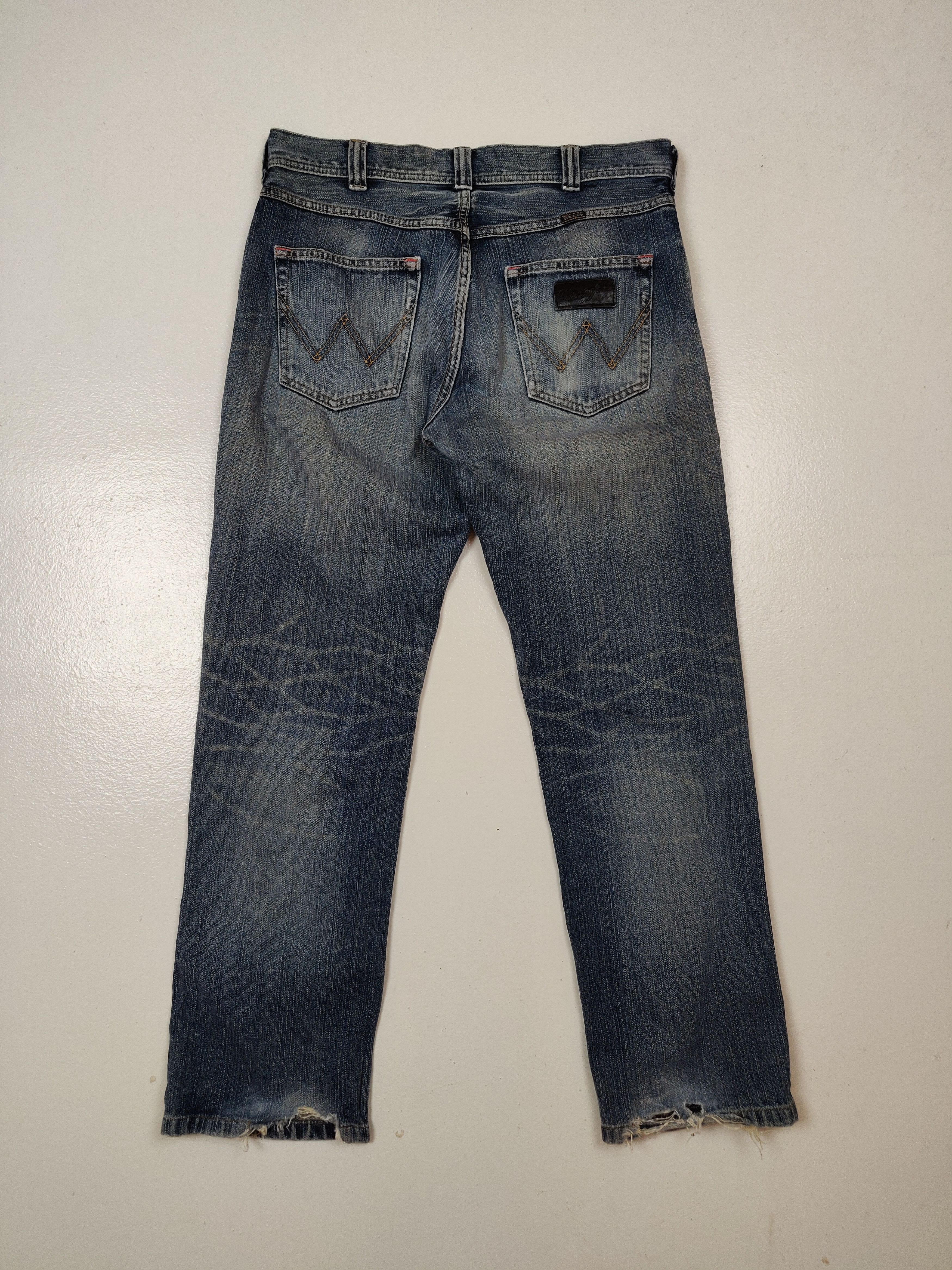 Wrangler Wrangler Straight Cut Denim Distressed Jeans Bottom Size US 35 - 8 Thumbnail