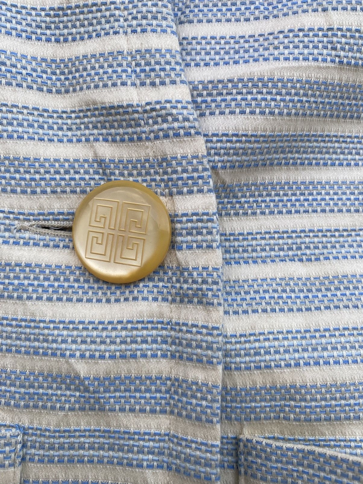 Givenchy × Vintage 80s Givenchy sky blue model stripe design blazer jacket Size S / US 4 / IT 40 - 3 Thumbnail