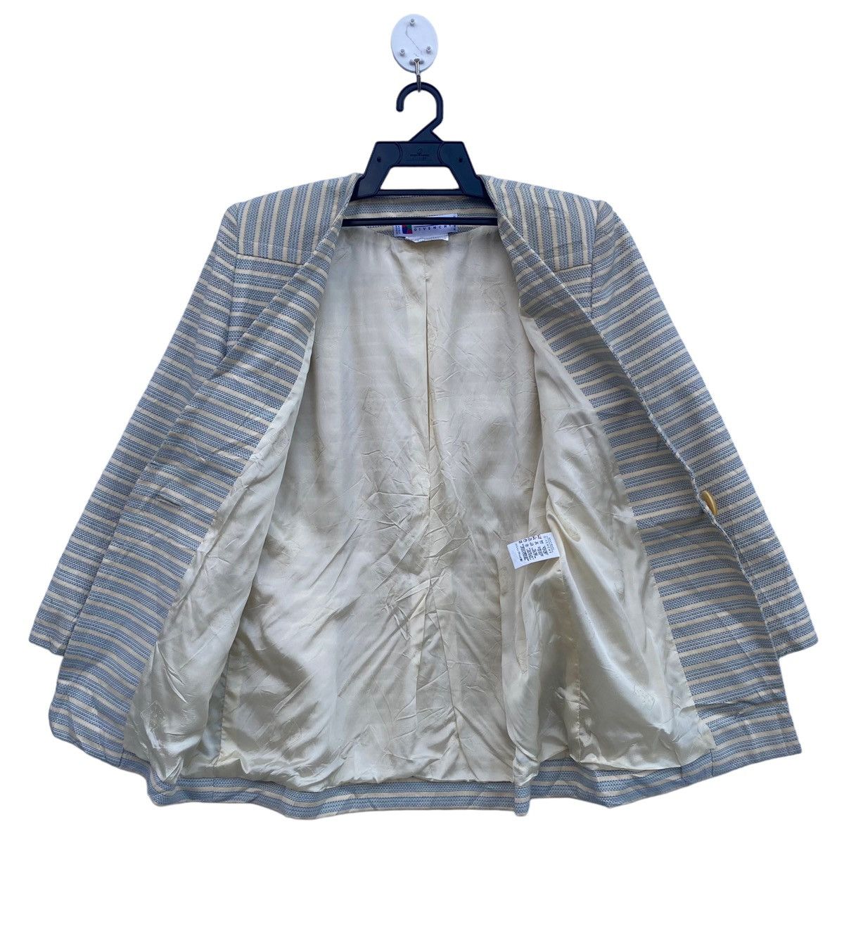 Givenchy × Vintage 80s Givenchy sky blue model stripe design blazer jacket Size S / US 4 / IT 40 - 4 Thumbnail