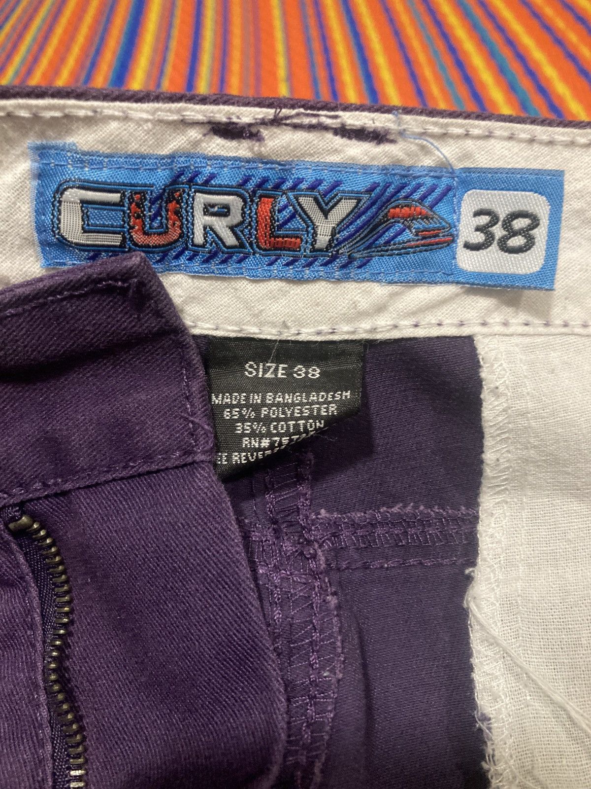 Vintage vintage 90’s y2k curly purple baggy work skate shorts Size US 38 / EU 54 - 6 Preview