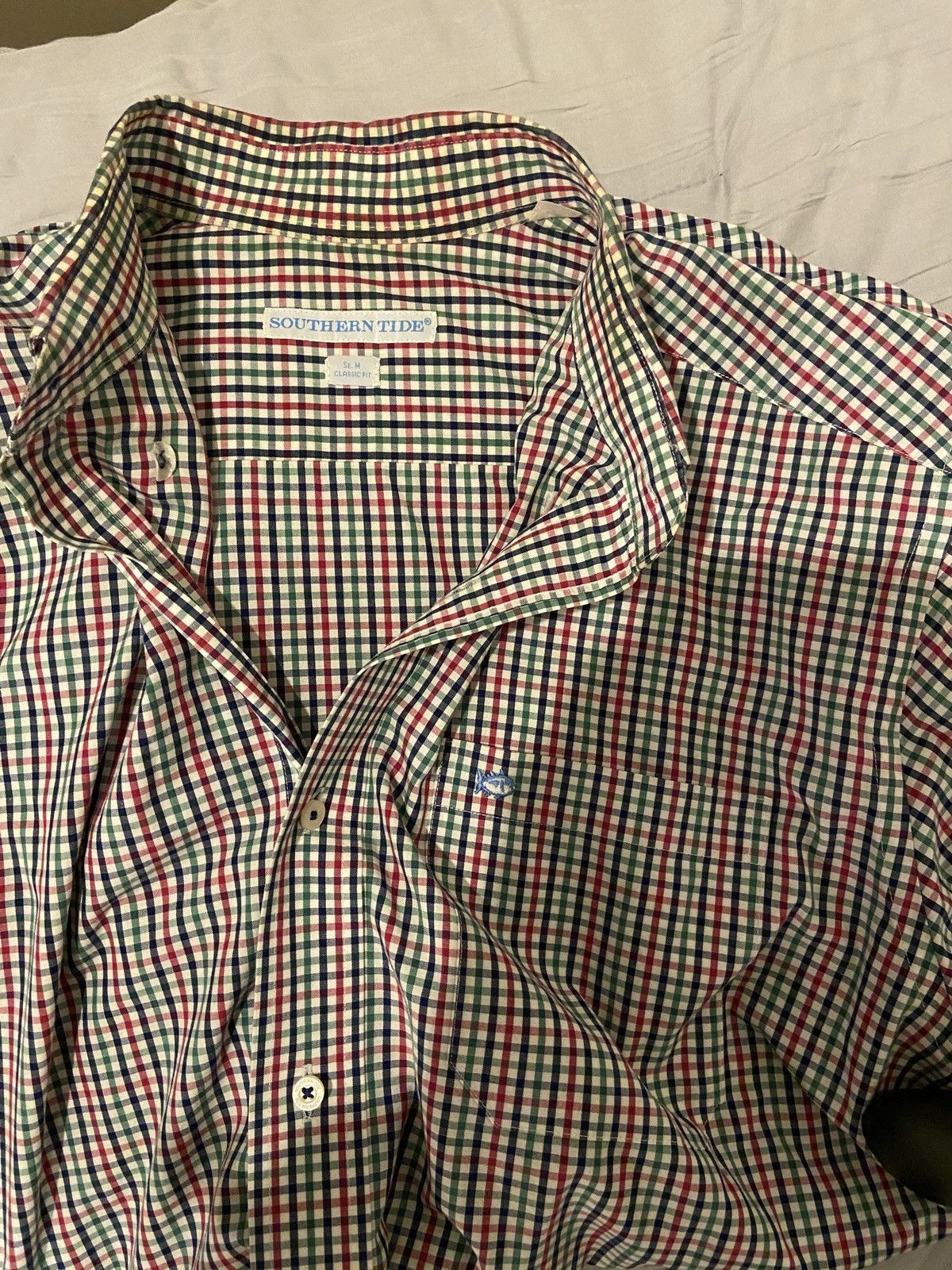 Southern Tide 🆕 Southern Tide Gingham Button Down - Navy, Green, Red Size US M / EU 48-50 / 2 - 7 Thumbnail