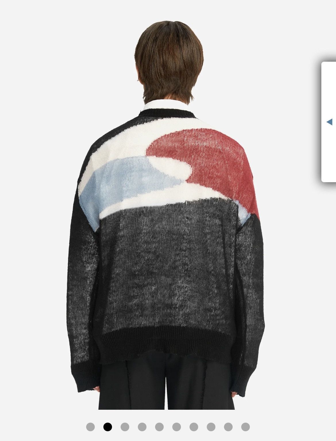 C2H4 LiGHTWEiGHT LOOSE GAUGE ELLiPSE PANELED MOHAiR SWEATER Size US L / EU 52-54 / 3 - 2 Thumbnail