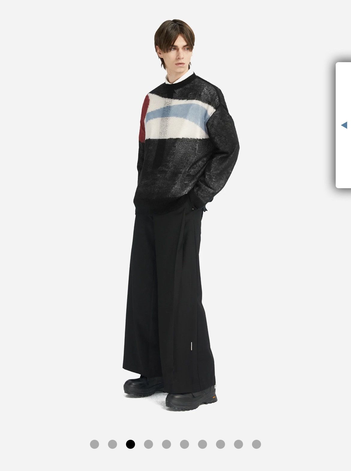 C2H4 LiGHTWEiGHT LOOSE GAUGE ELLiPSE PANELED MOHAiR SWEATER Size US L / EU 52-54 / 3 - 3 Thumbnail