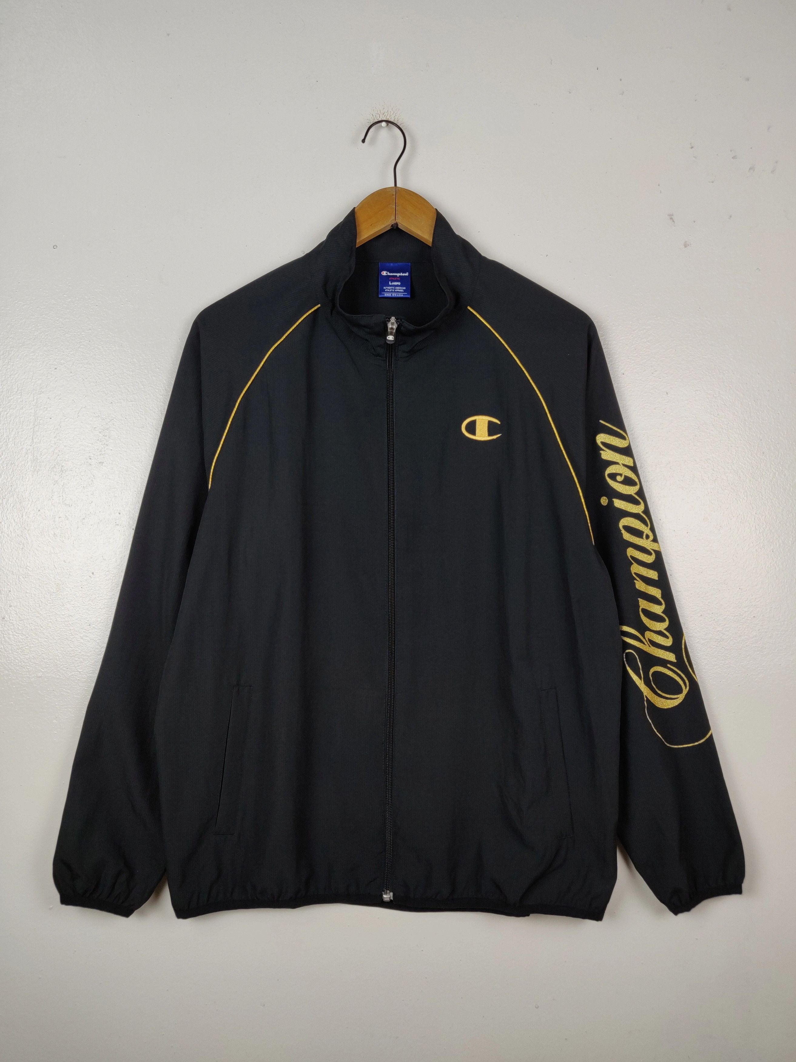 Champion Vintage Champion Gold Windbreaker Sweater Jacket Size US L / EU 52-54 / 3 - 3 Thumbnail
